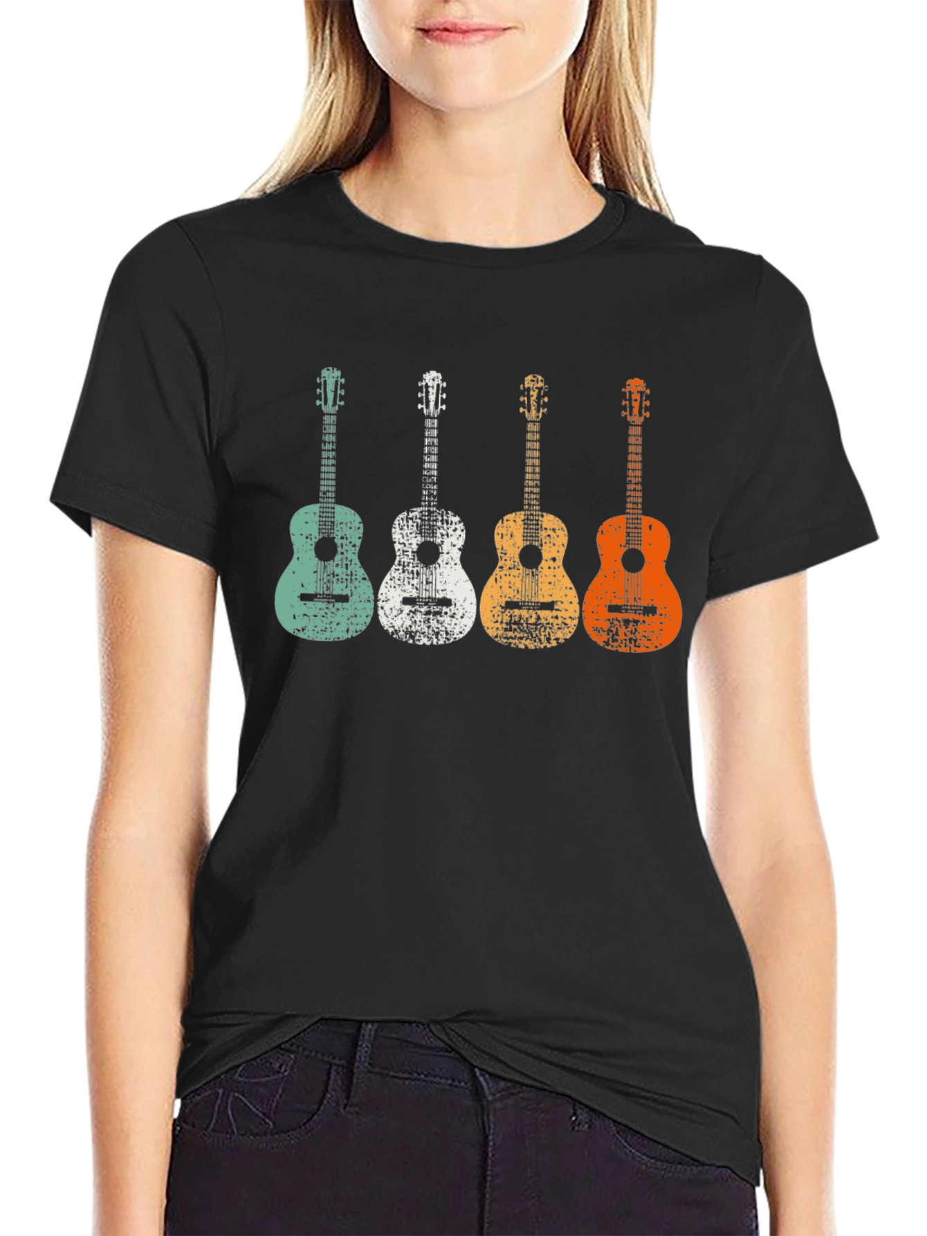 Retro Guitar T-Shirt - Music Lover Tee