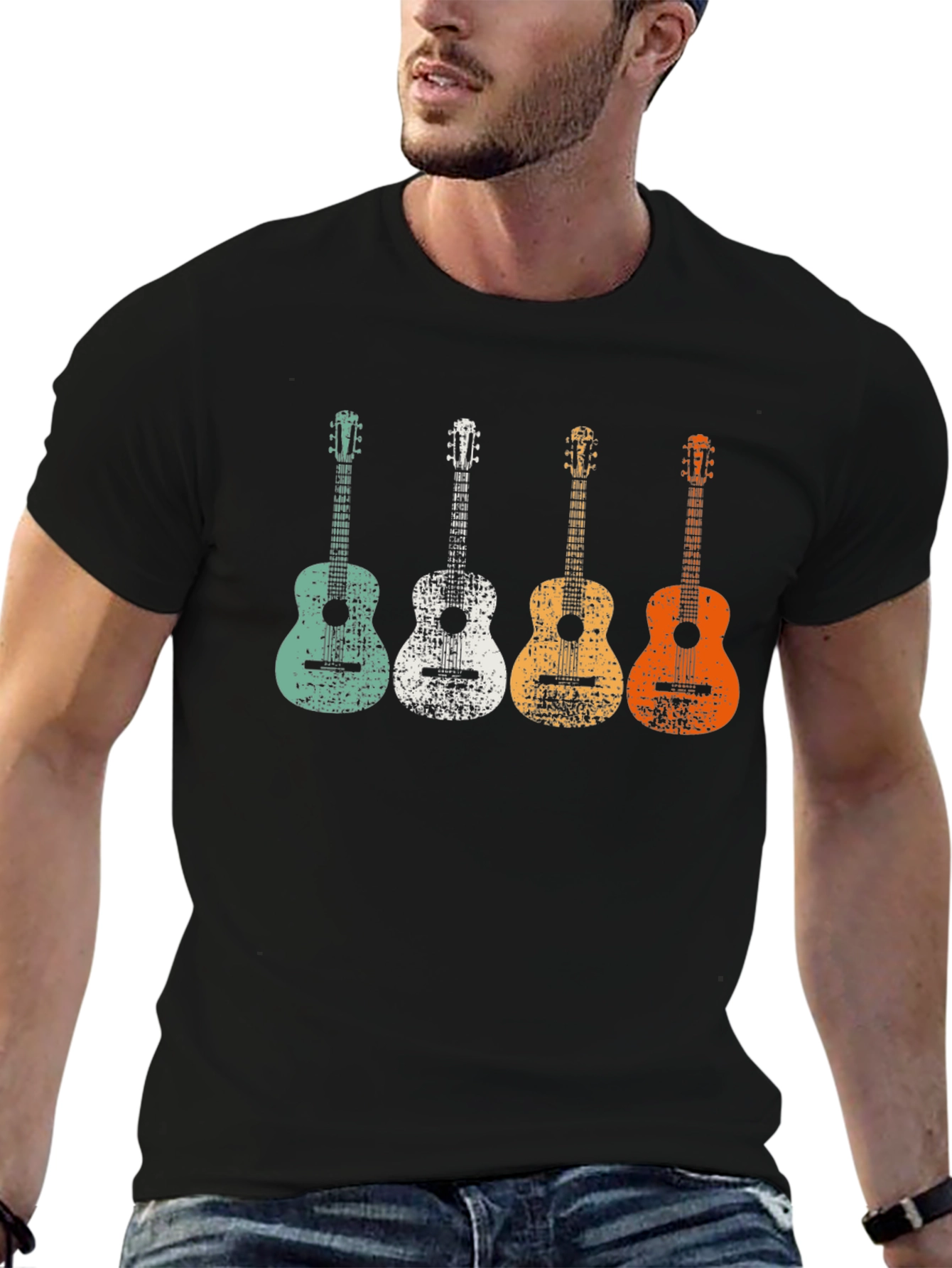 Retro Guitar T-Shirt - Music Lover Tee
