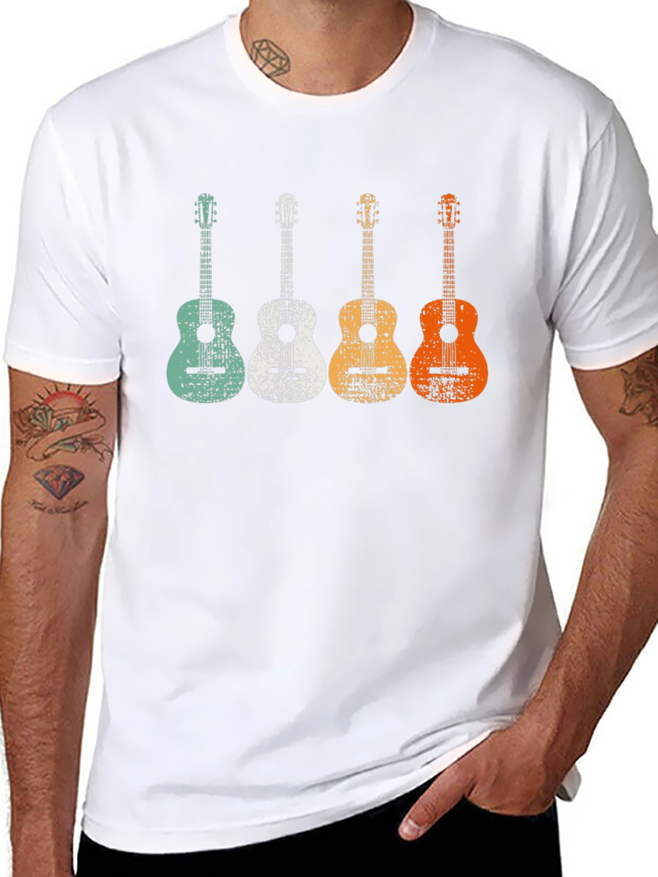 Retro Guitar T-Shirt - Music Lover Tee