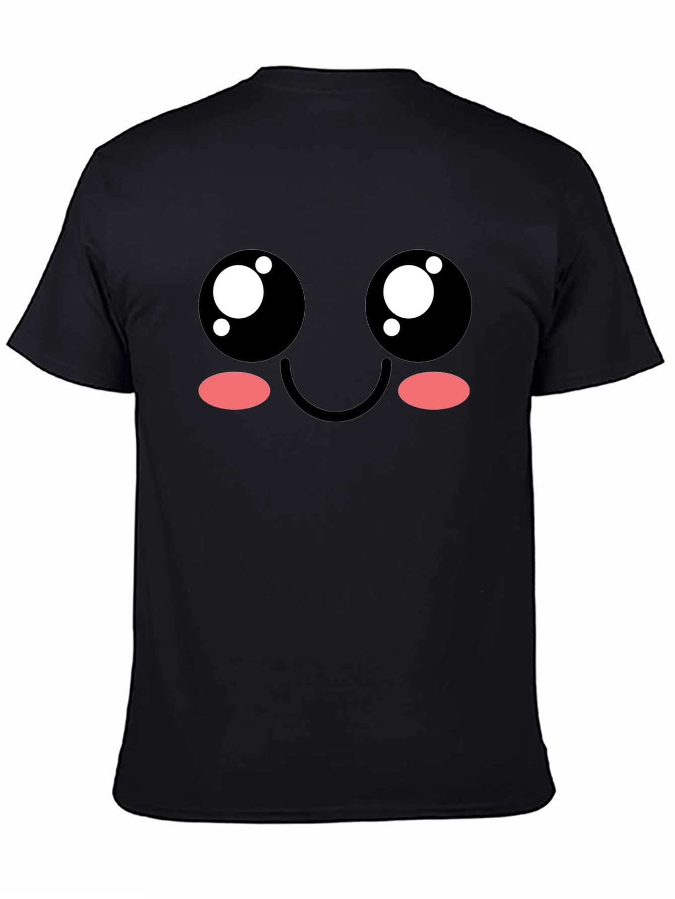 Kawaii Face Black T-Shirt - Cute Anime Style