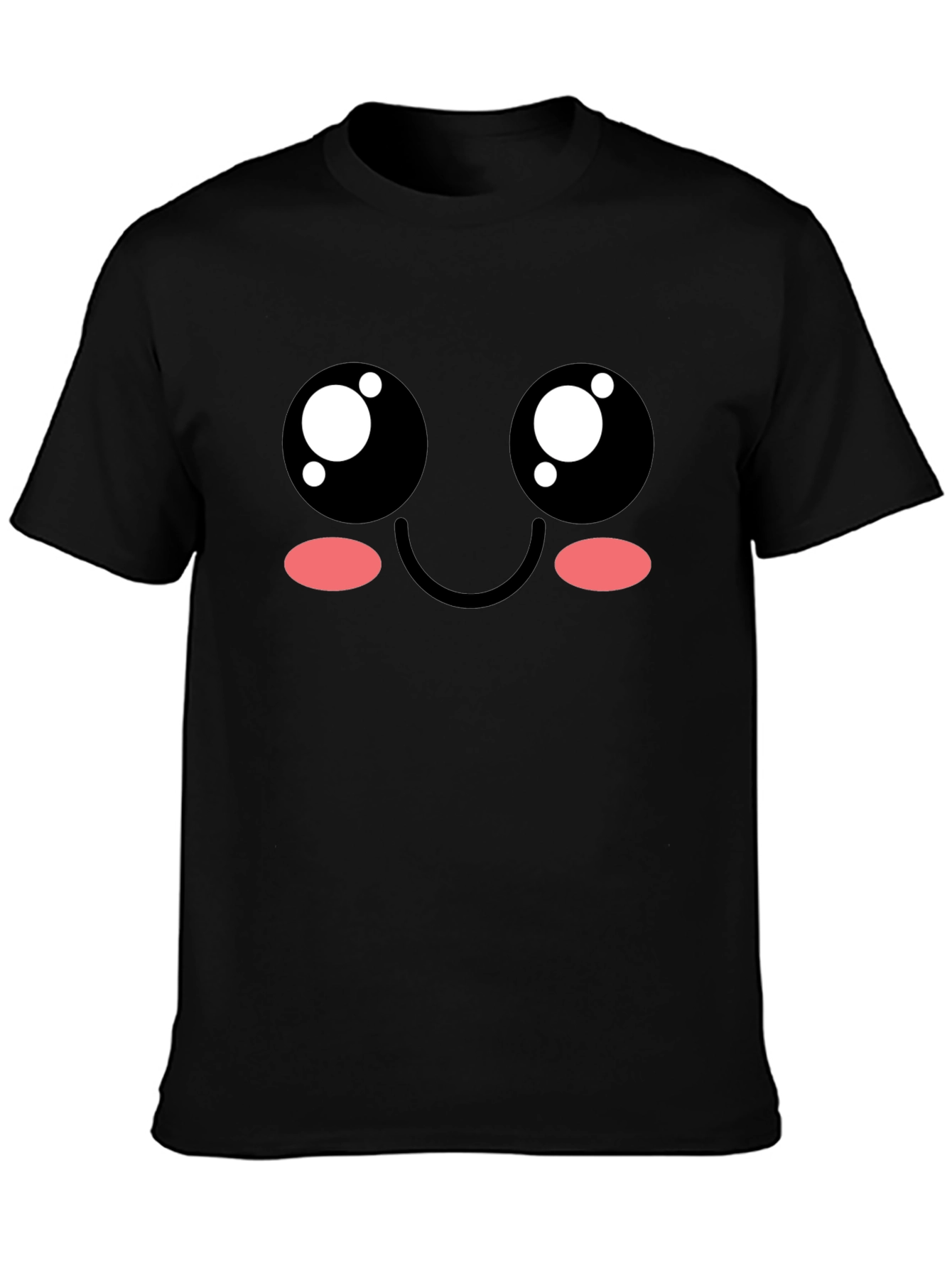 Kawaii Face Black T-Shirt - Cute Anime Style