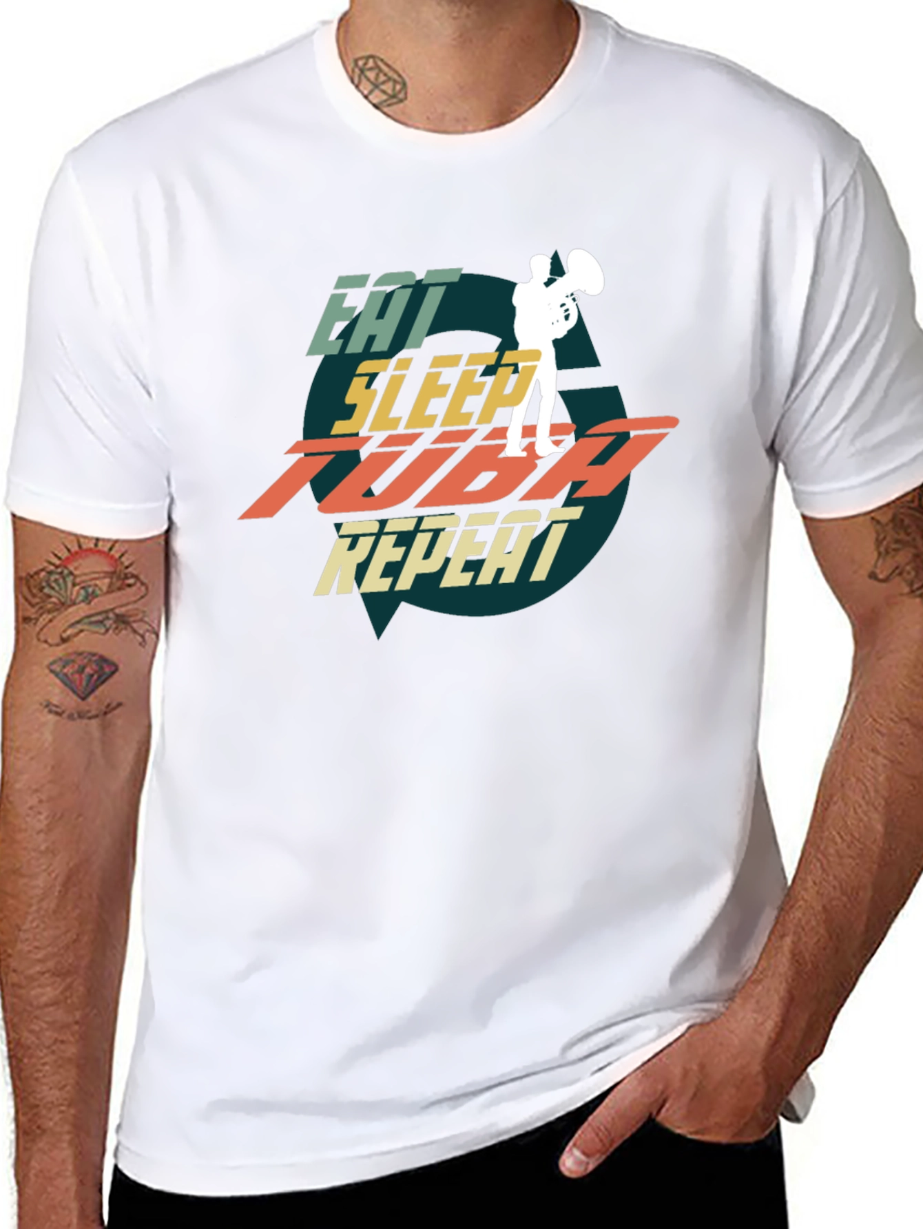 Eat Sleep Tuba Repeat Graphic Tee