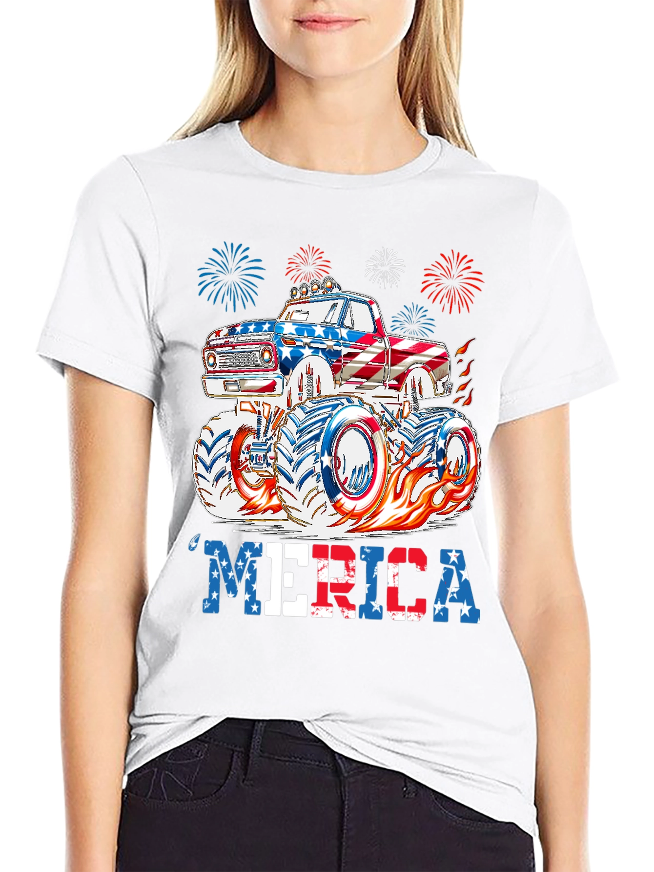 Patriotic Monster Truck Graphic Tee