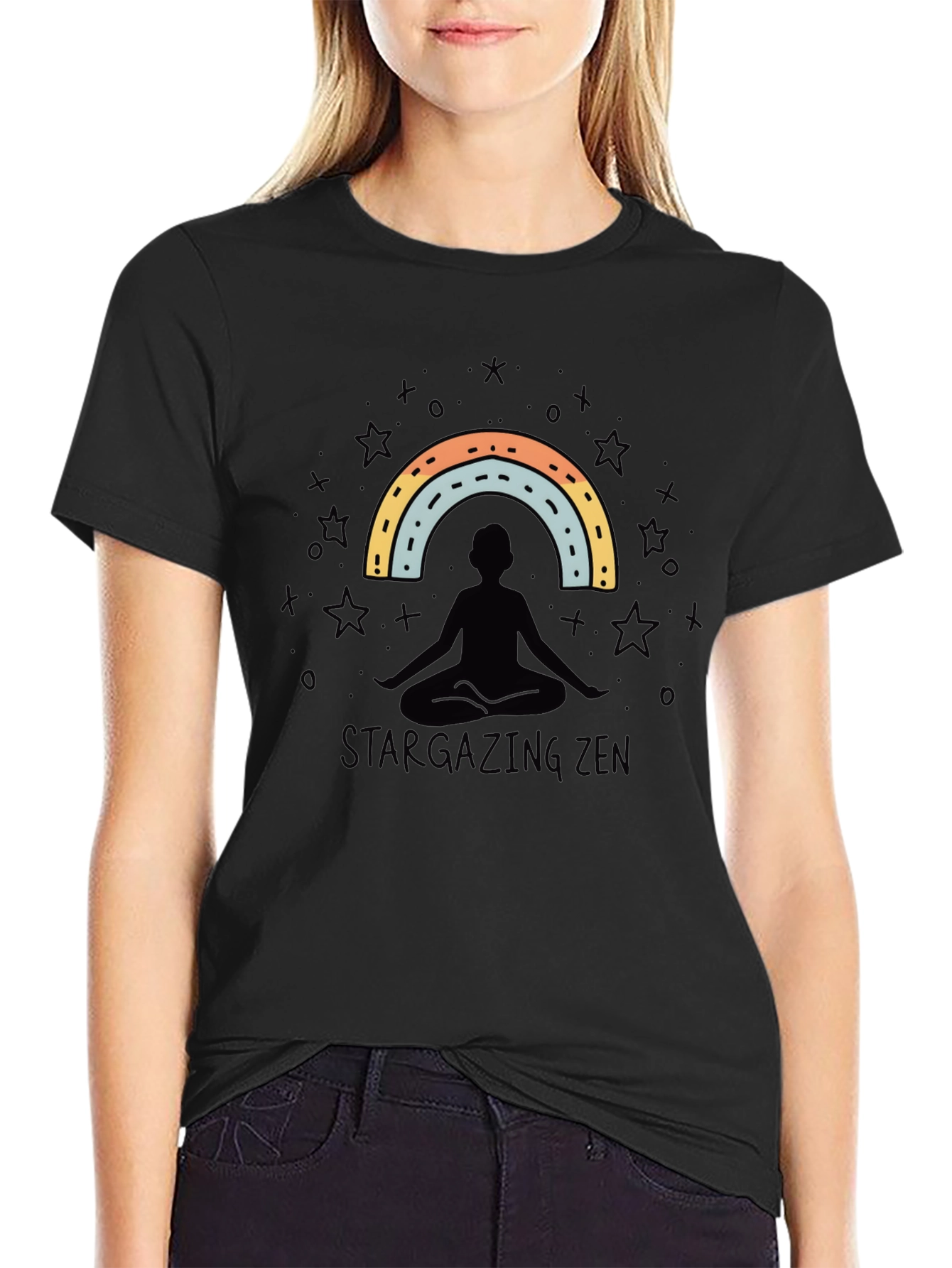 Stargazing Zen T-Shirt - Yoga Meditation Tee