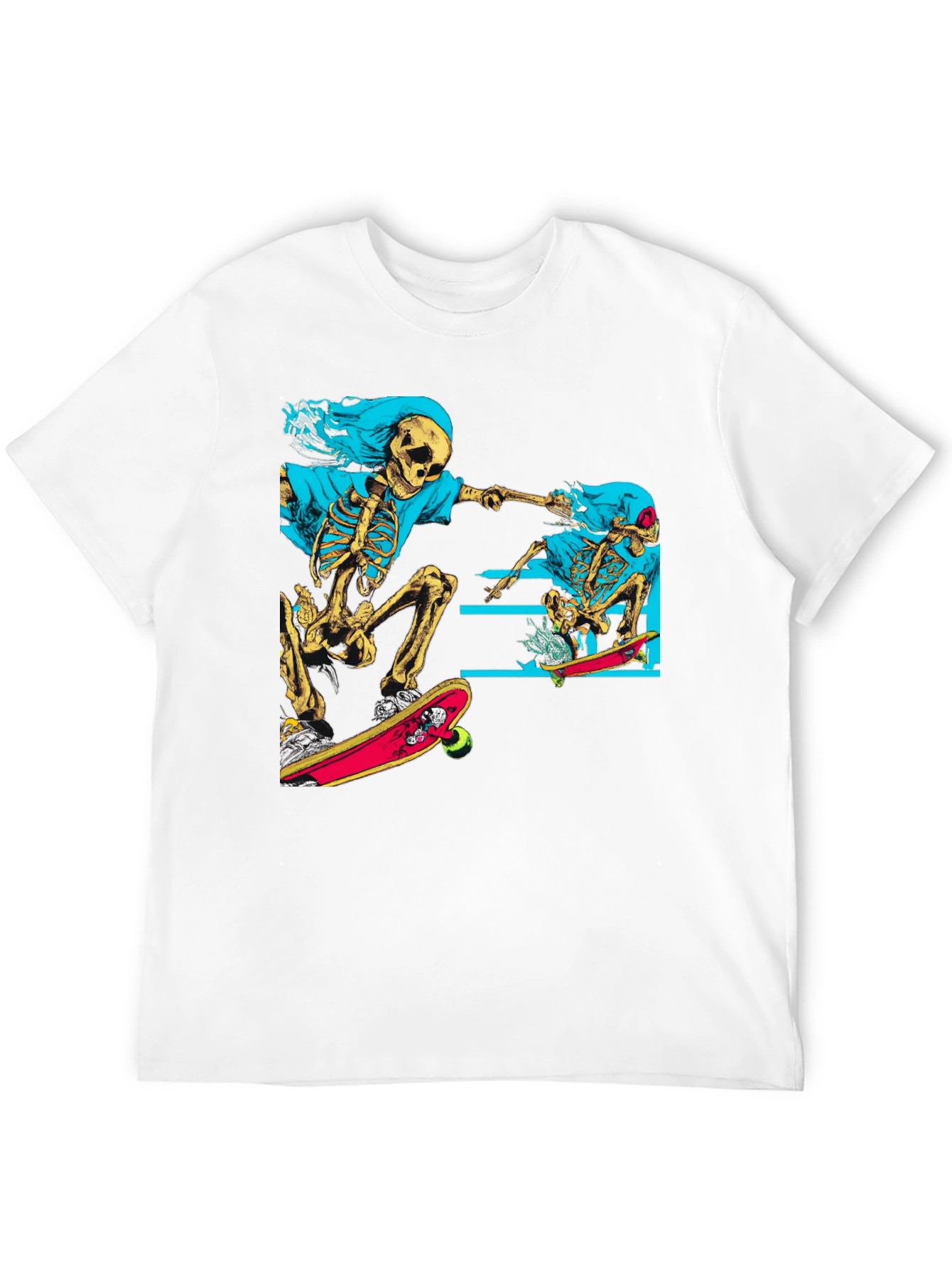 Skeleton Skateboard T-Shirt - Graphic Tee