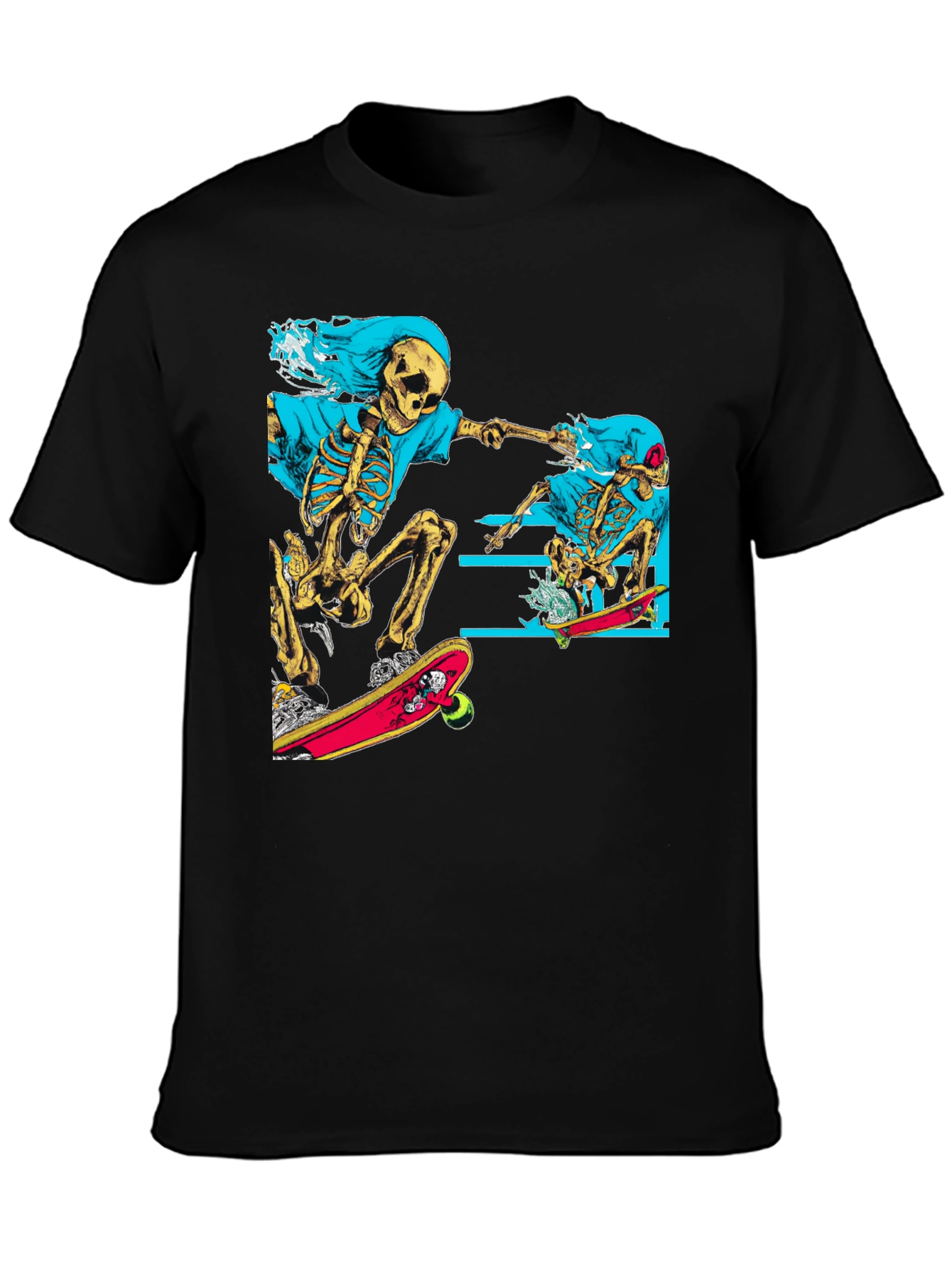 Skeleton Skateboard T-Shirt - Graphic Tee
