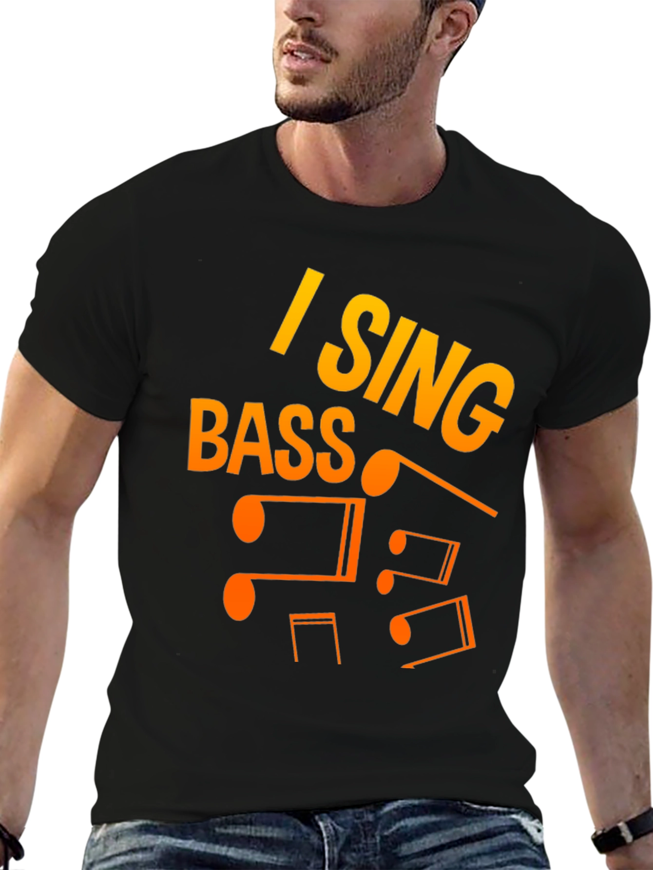 I Sing Bass Music Notes Graphic T-Shirt