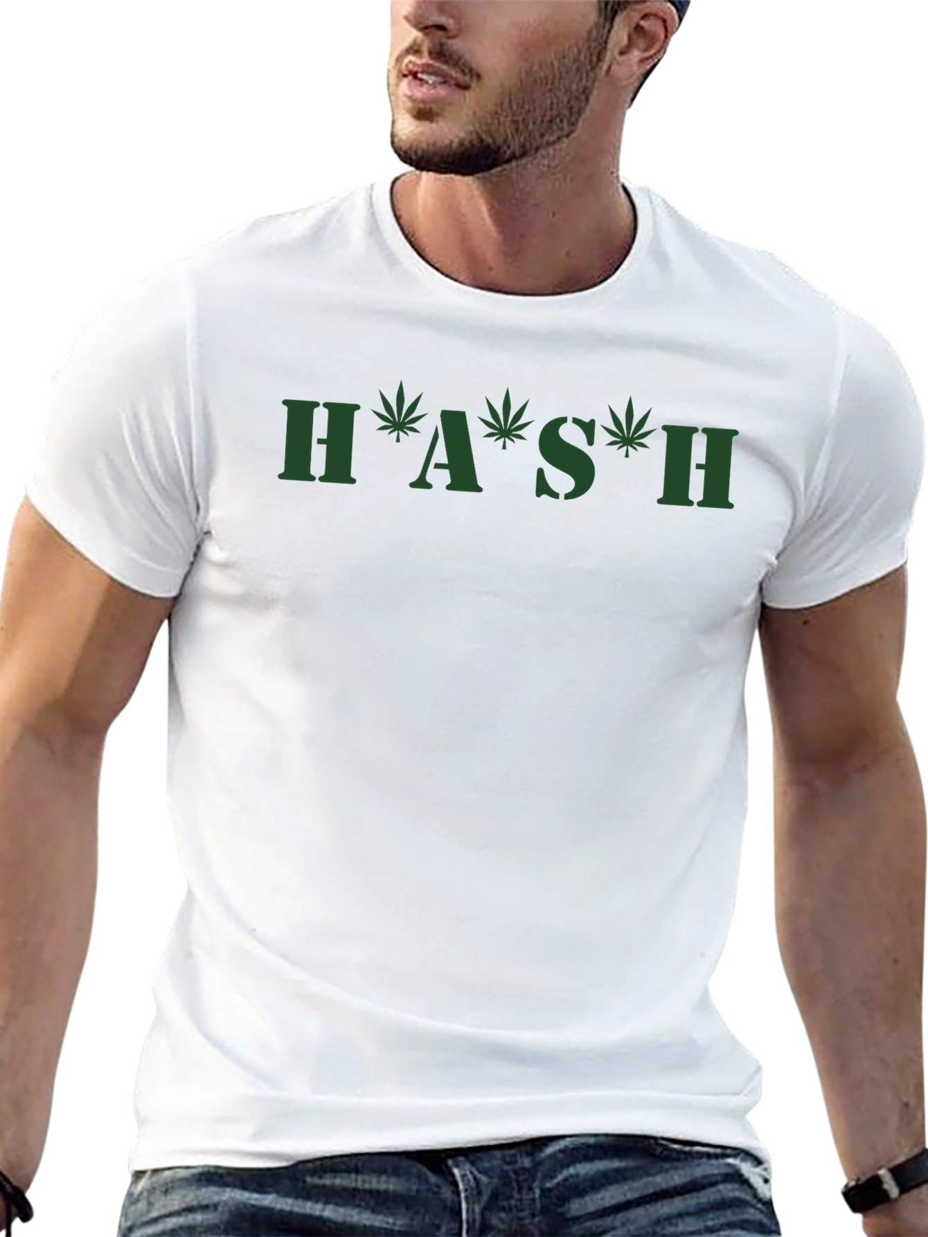 H*A*S*H Graphic Tee - Marijuana Leaf Design
