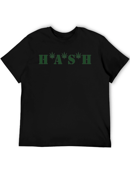 H*A*S*H Graphic Tee - Marijuana Leaf Design