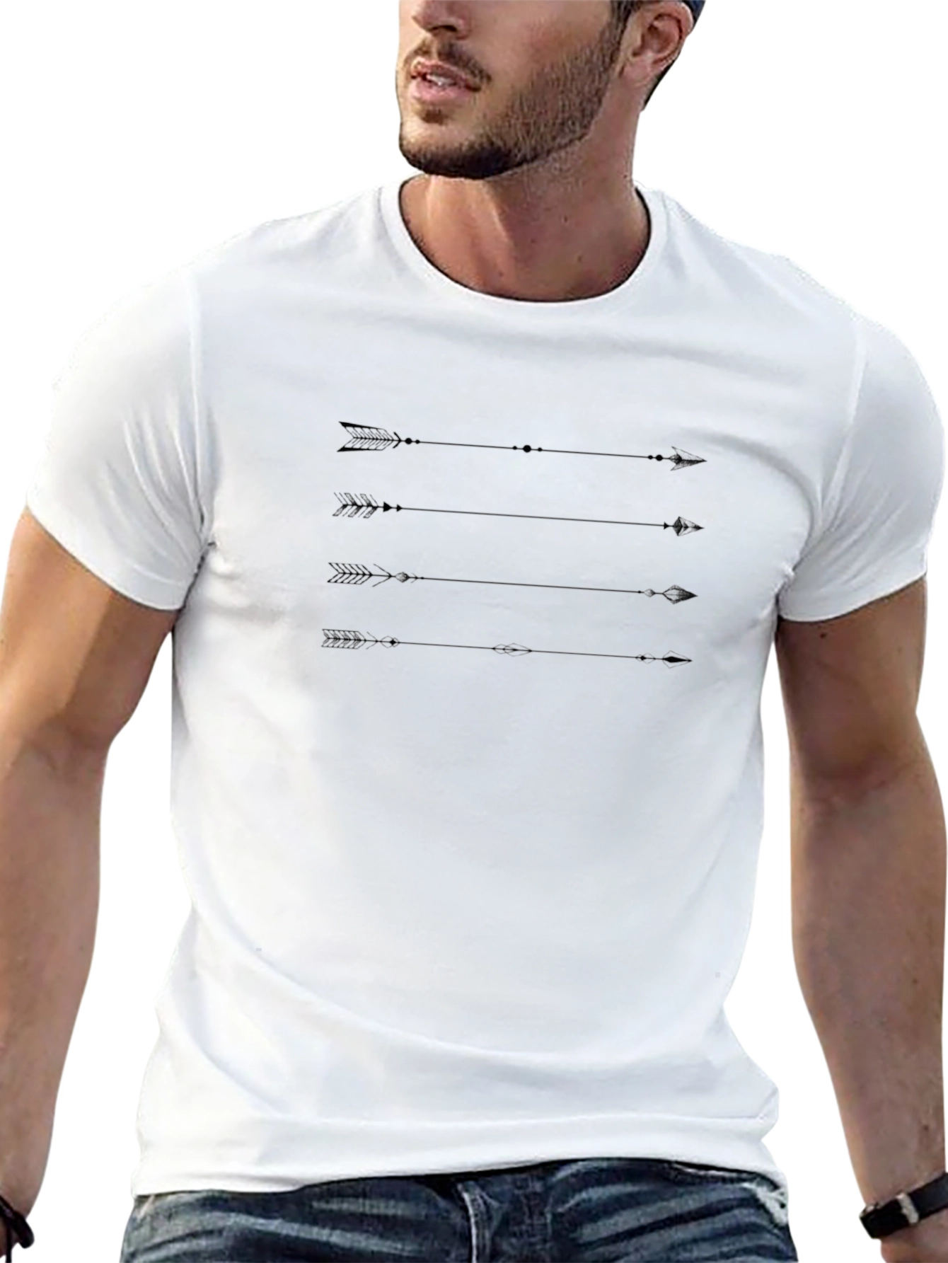 Mens Black Arrow Graphic Tee - Casual Style