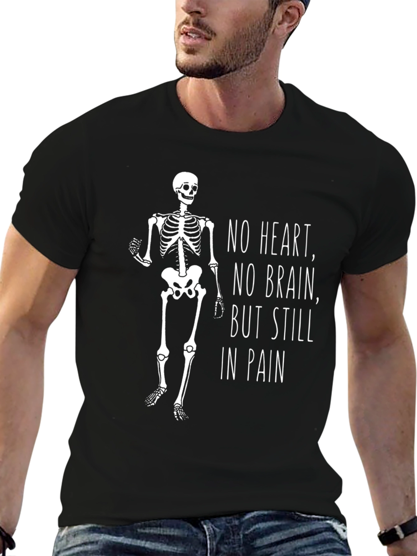 Humorous Skeleton Graphic T-Shirt