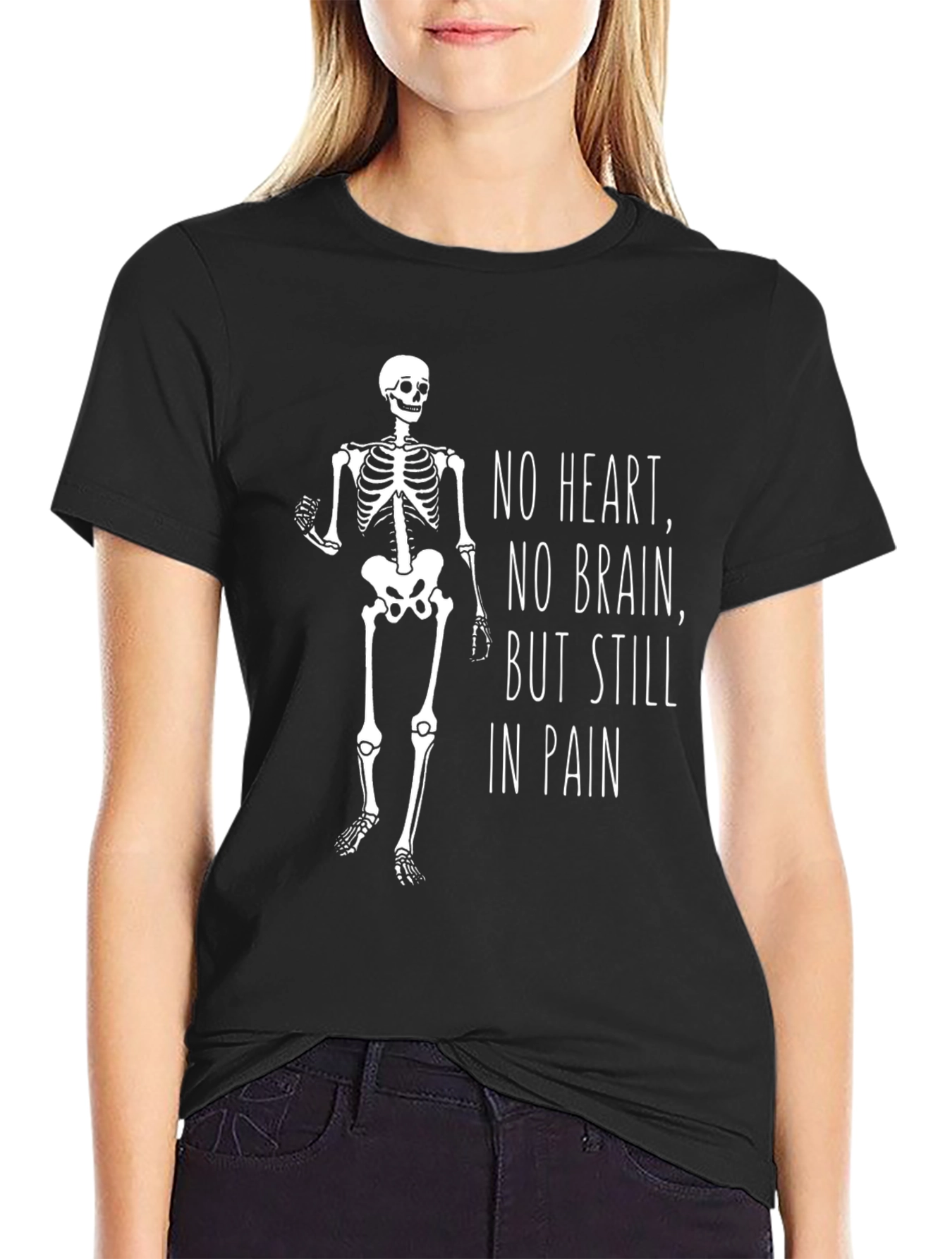 Humorous Skeleton Graphic T-Shirt