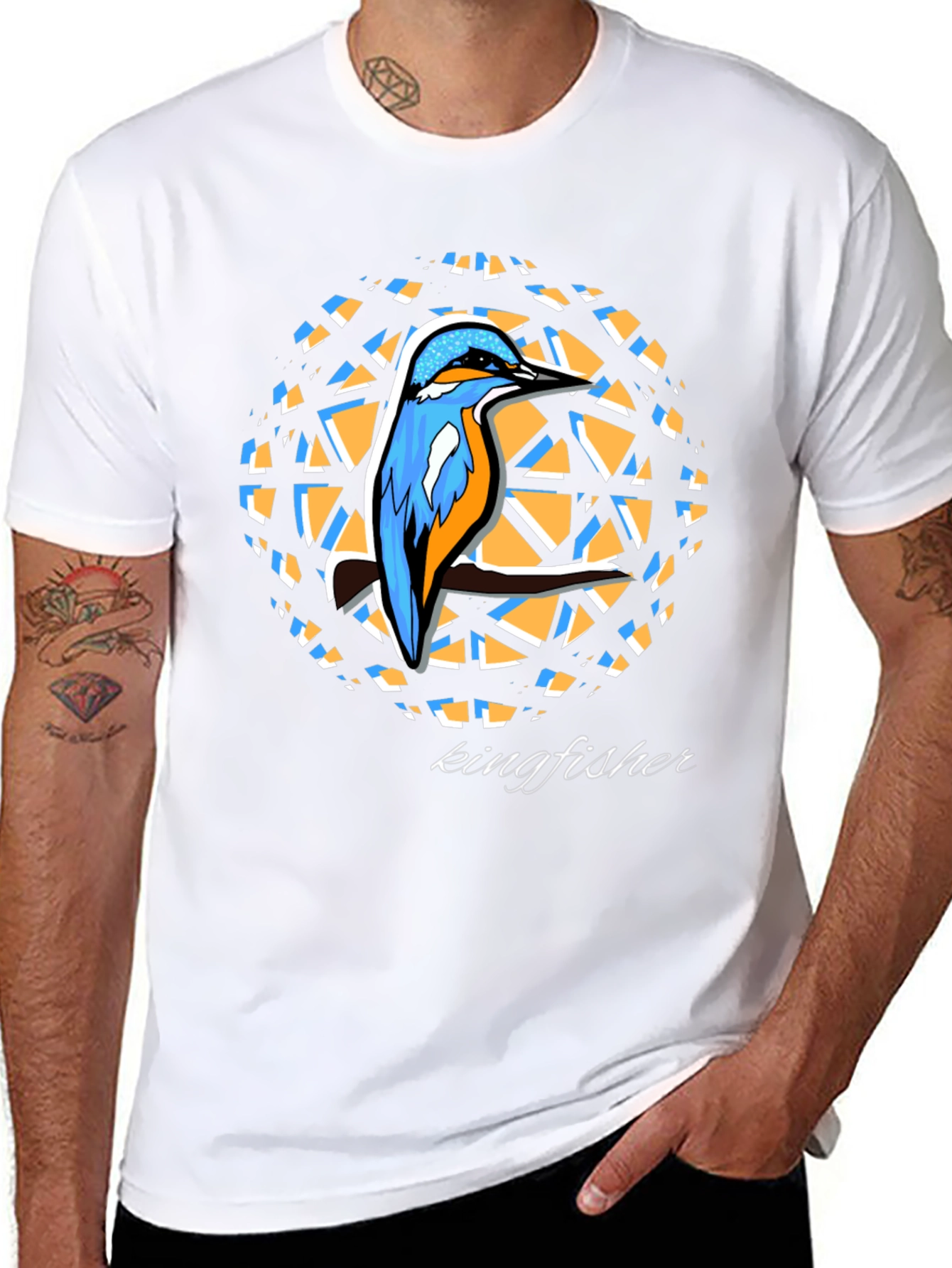 Kingfisher Graphic Print Black T-Shirt
