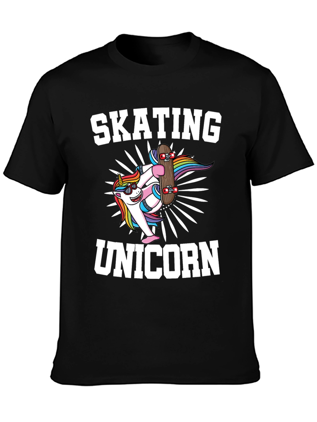 Skating Unicorn Graphic T-Shirt