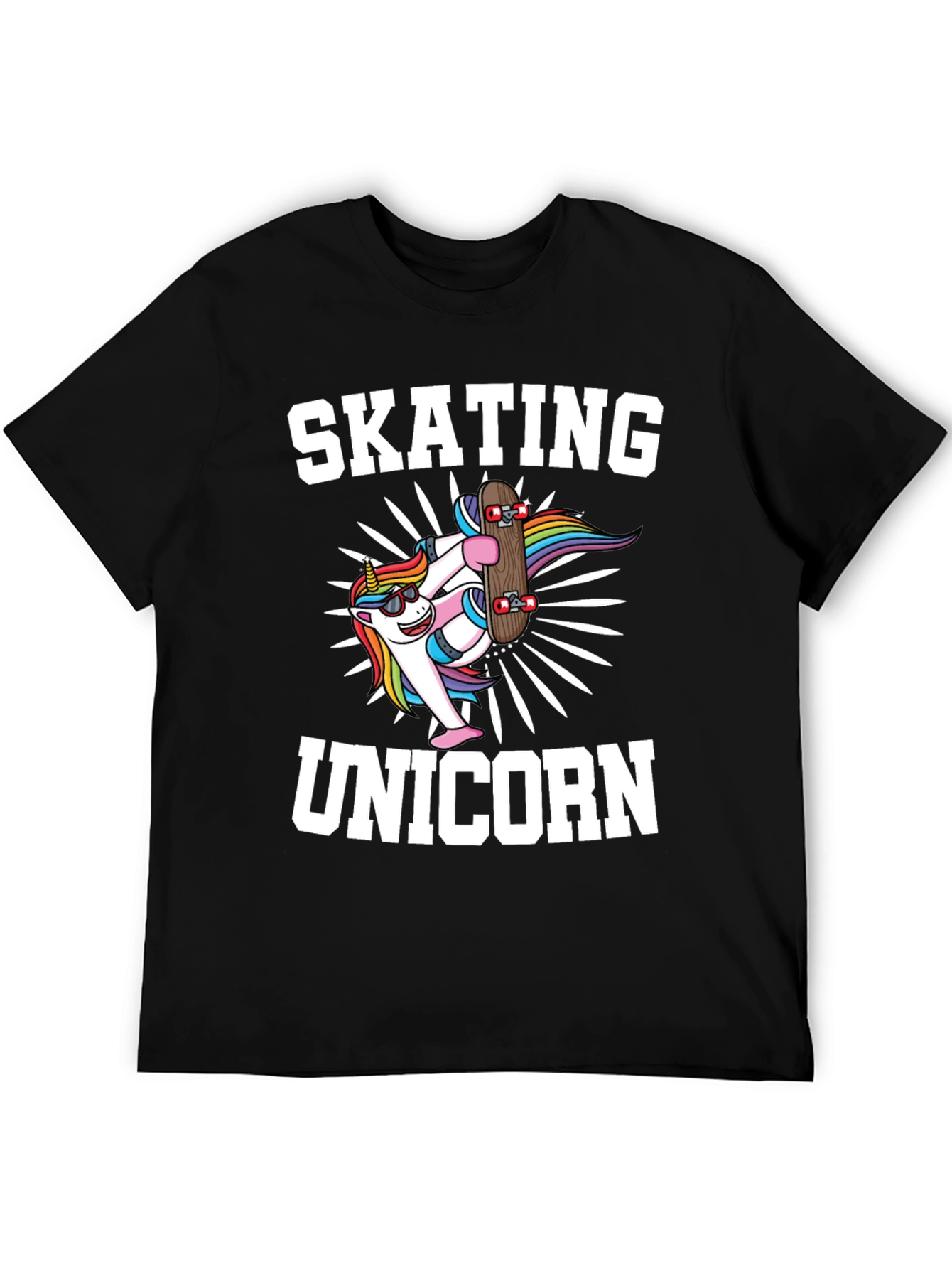 Skating Unicorn Graphic T-Shirt