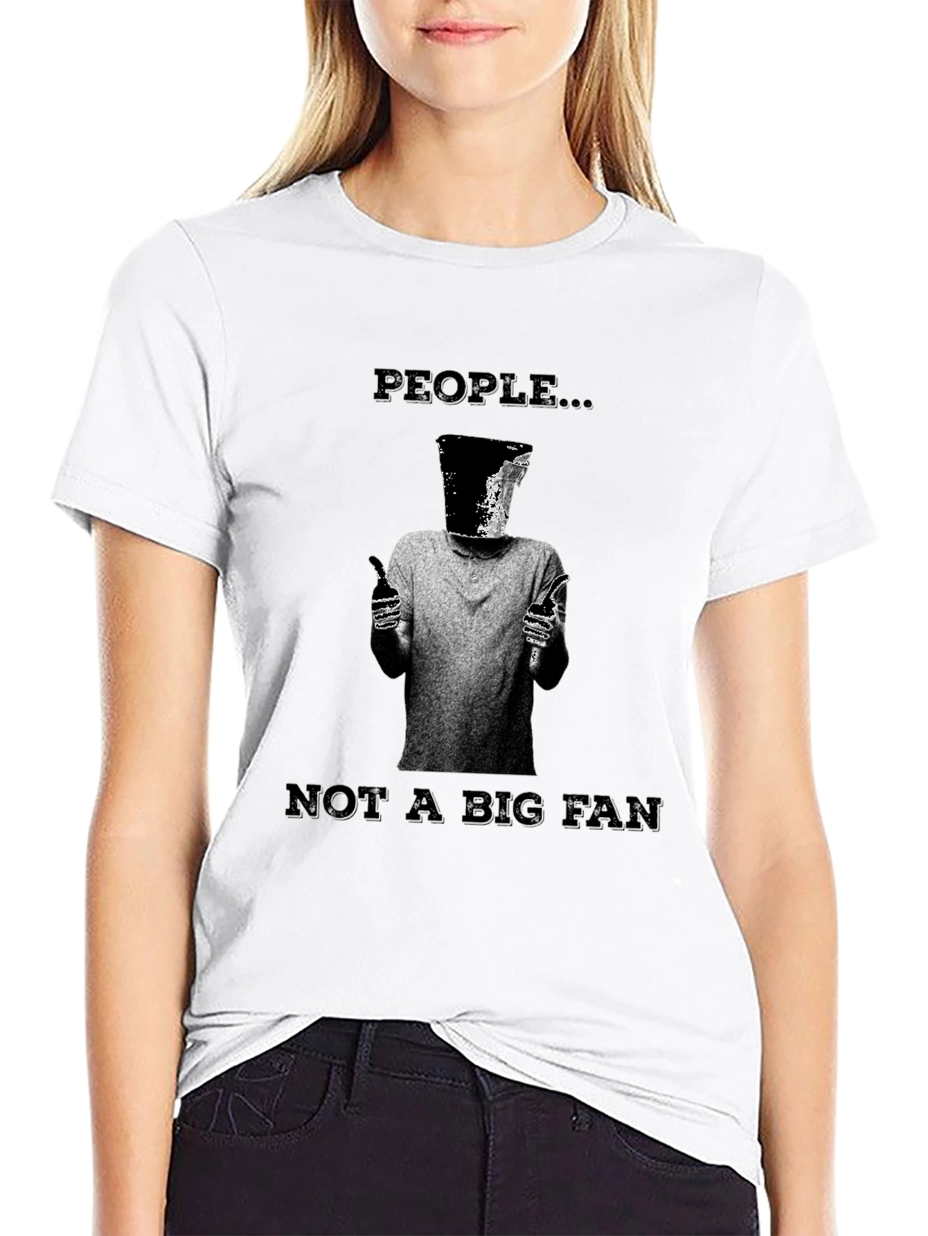 People...Not a Big Fan Graphic Tee - Black