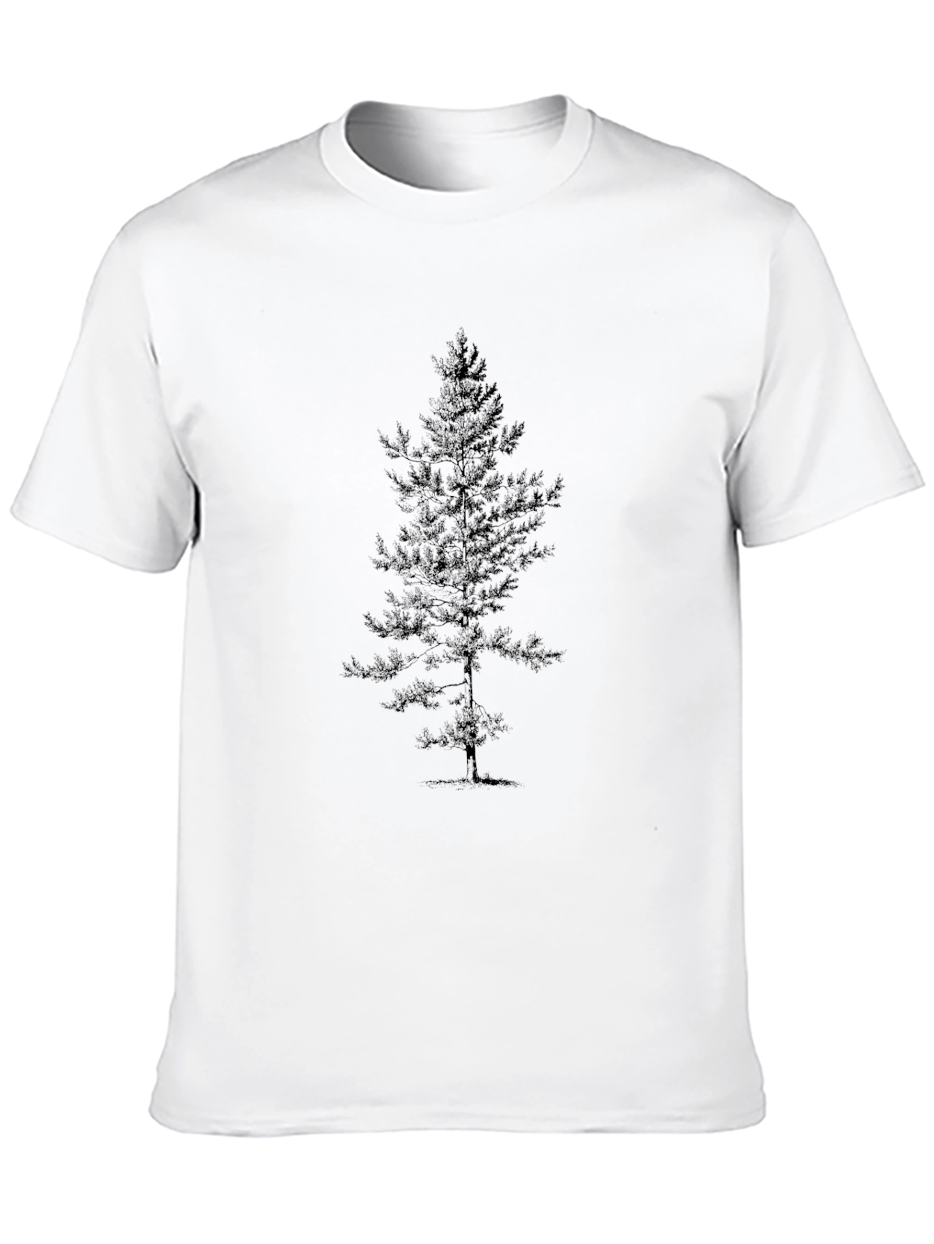 Mens Black T-Shirt with Tree Print
