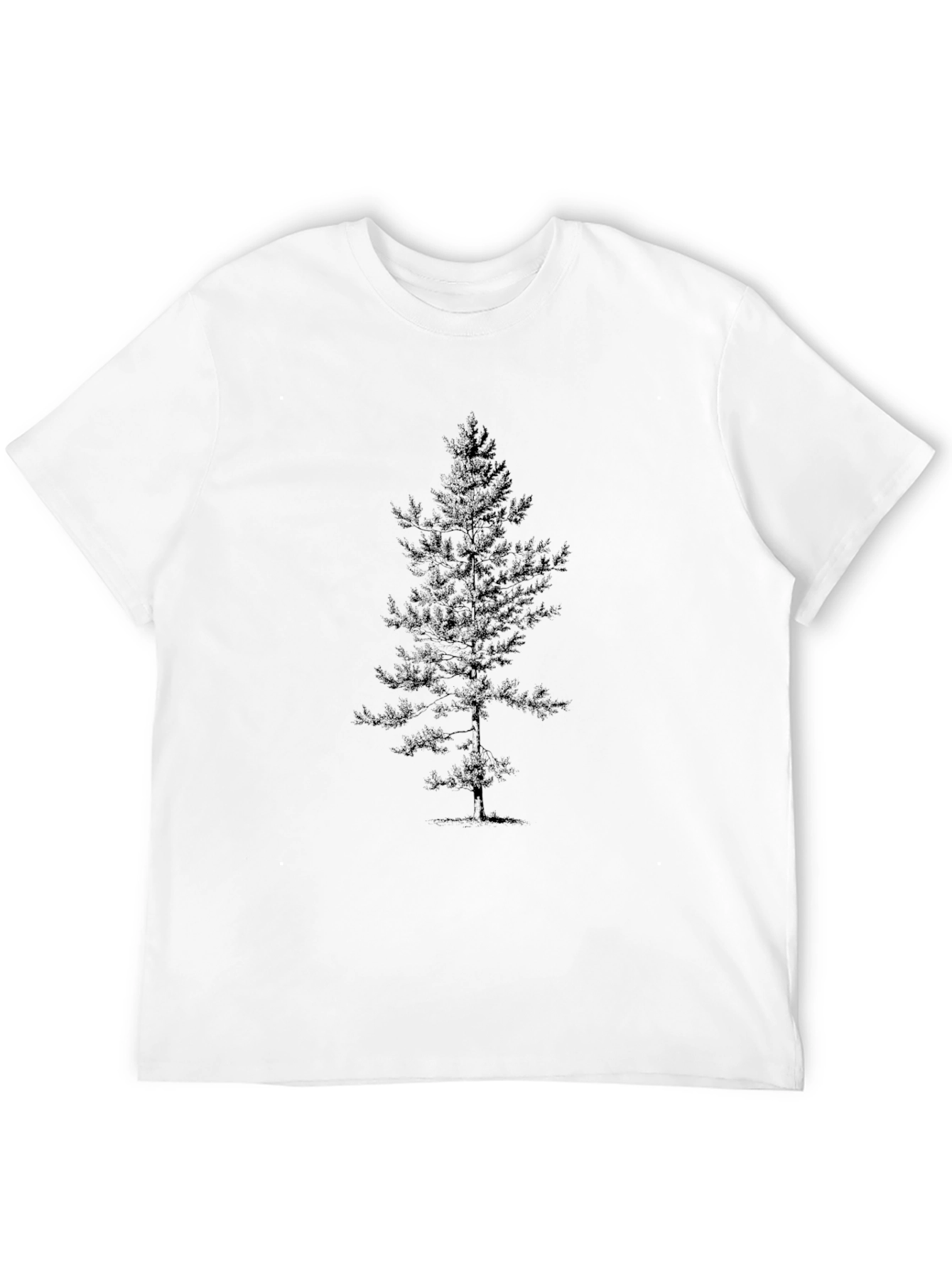 Mens Black T-Shirt with Tree Print