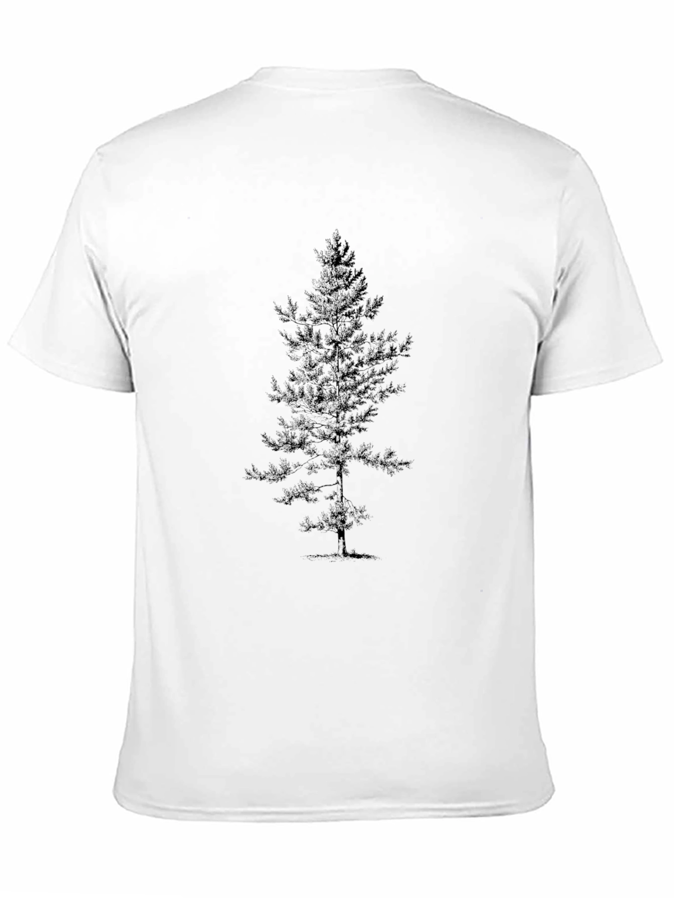 Mens Black T-Shirt with Tree Print