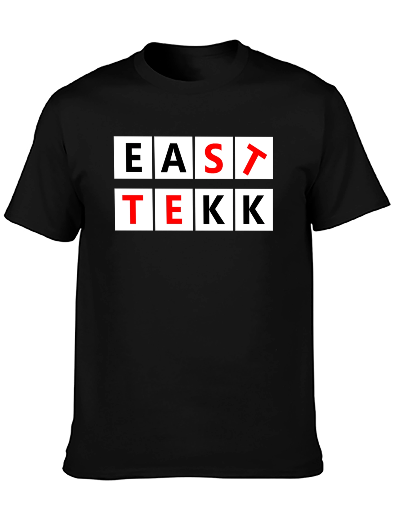 EAST TEKK Black Graphic Tee - Stylish Urban T-Shirt