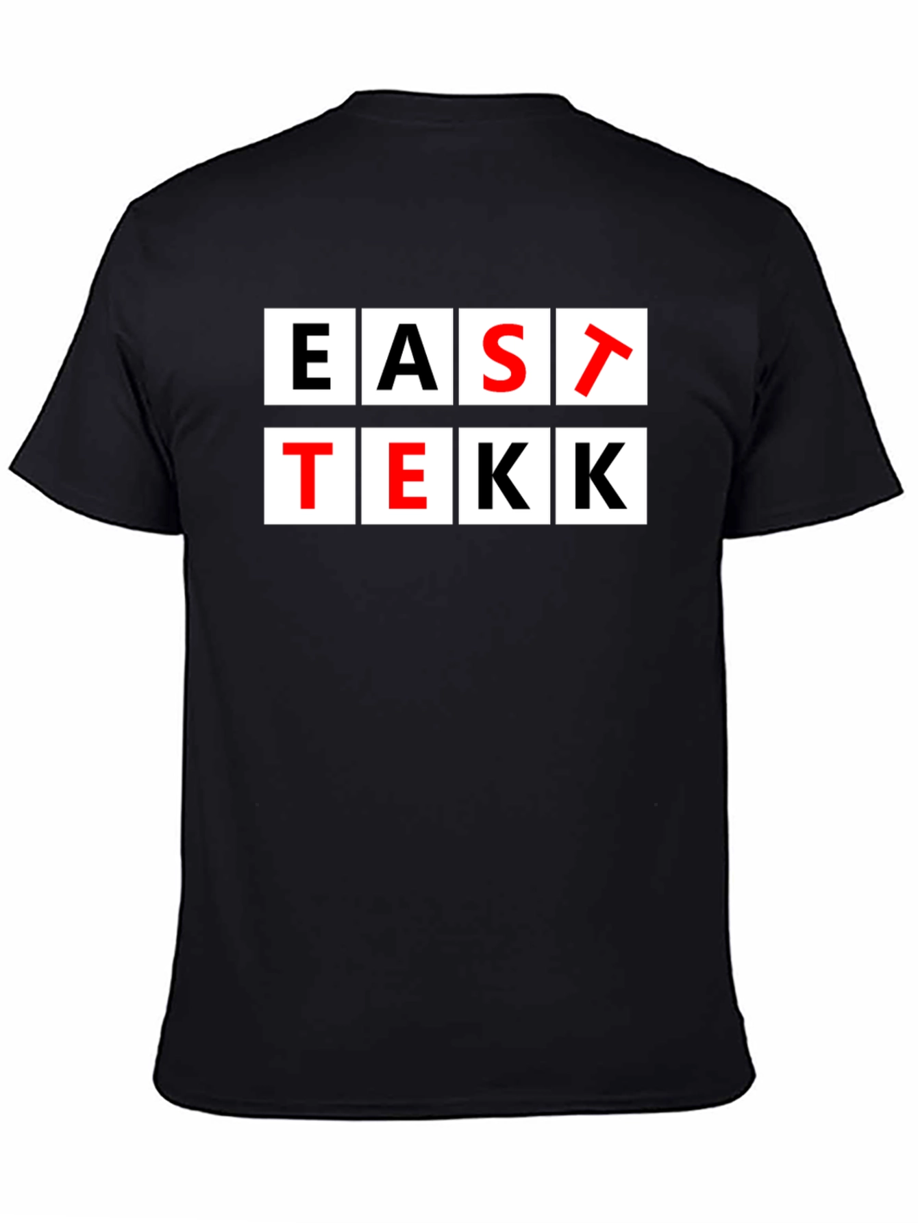 EAST TEKK Black Graphic Tee - Stylish Urban T-Shirt