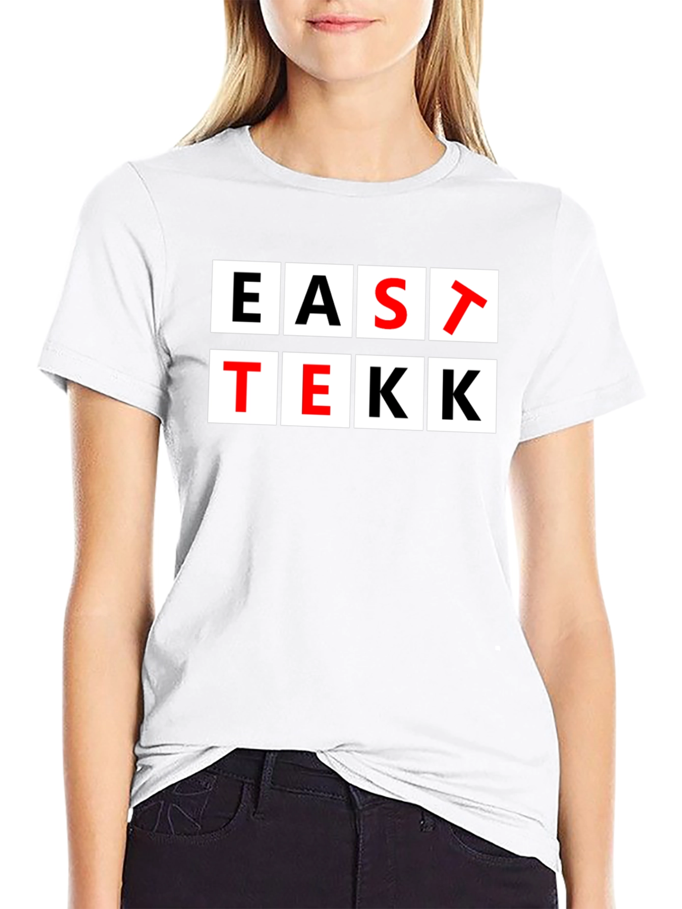 EAST TEKK Black Graphic Tee - Stylish Urban T-Shirt
