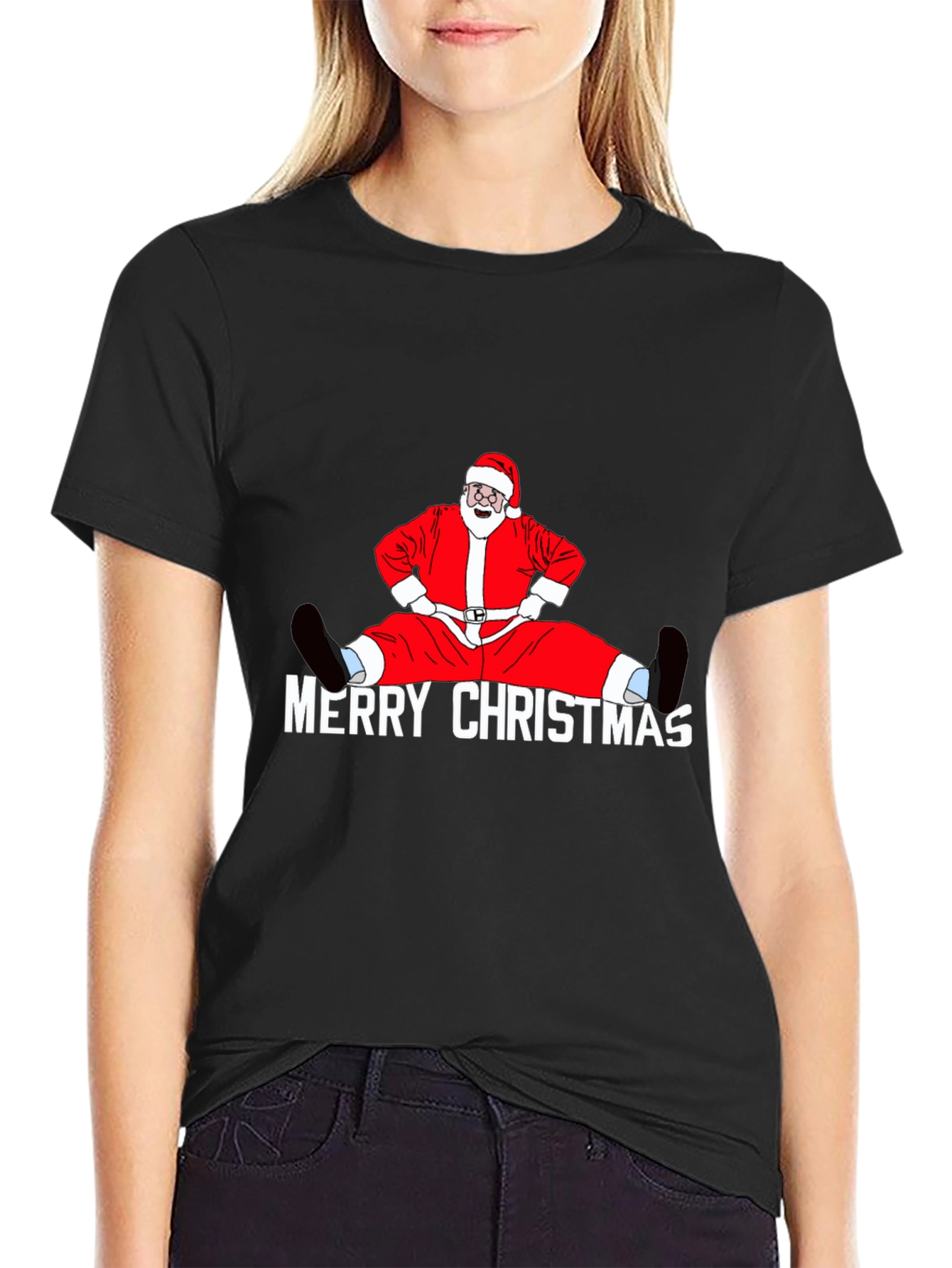 Funny Santa Merry Christmas Graphic T-Shirt