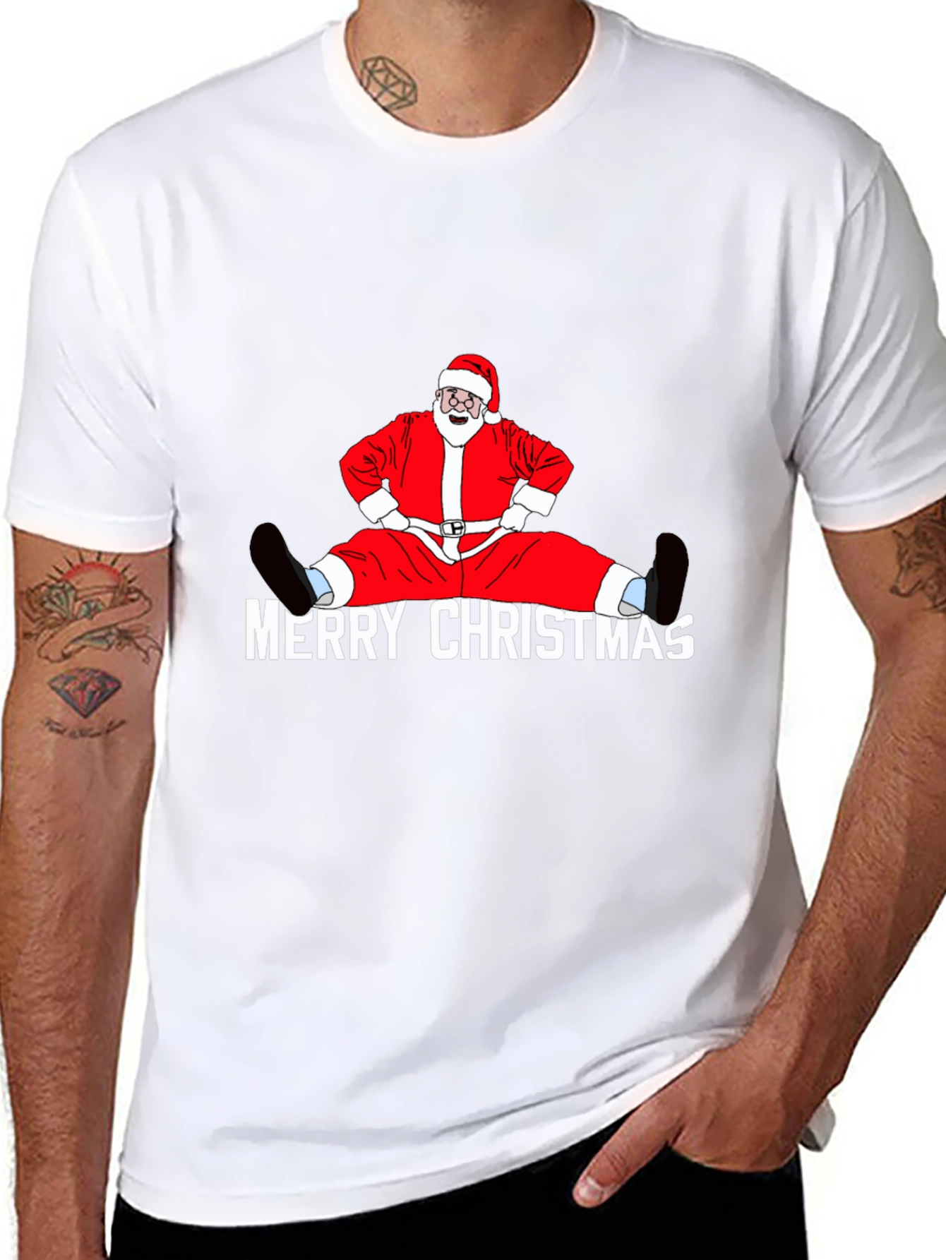 Funny Santa Merry Christmas Graphic T-Shirt