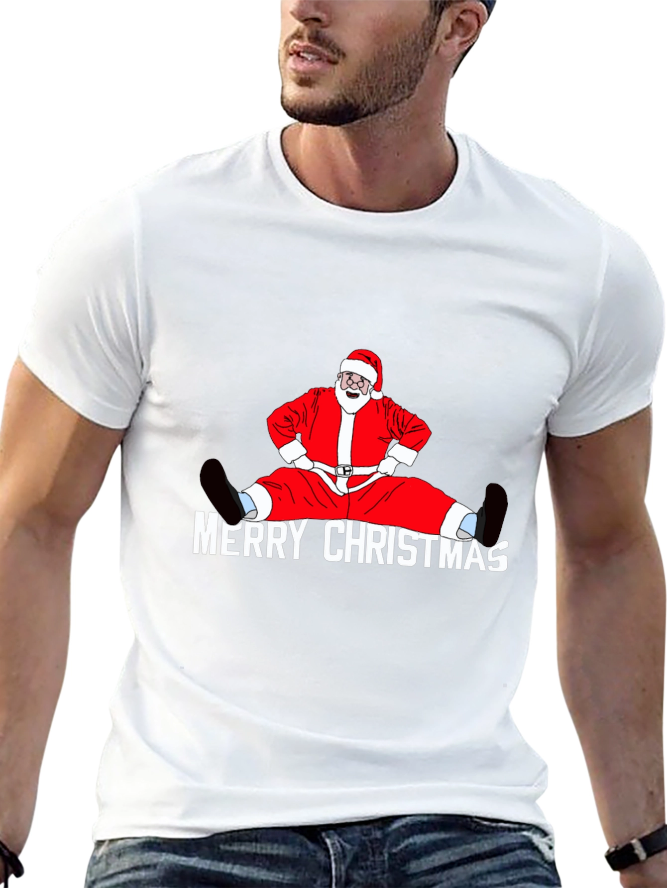 Funny Santa Merry Christmas Graphic T-Shirt