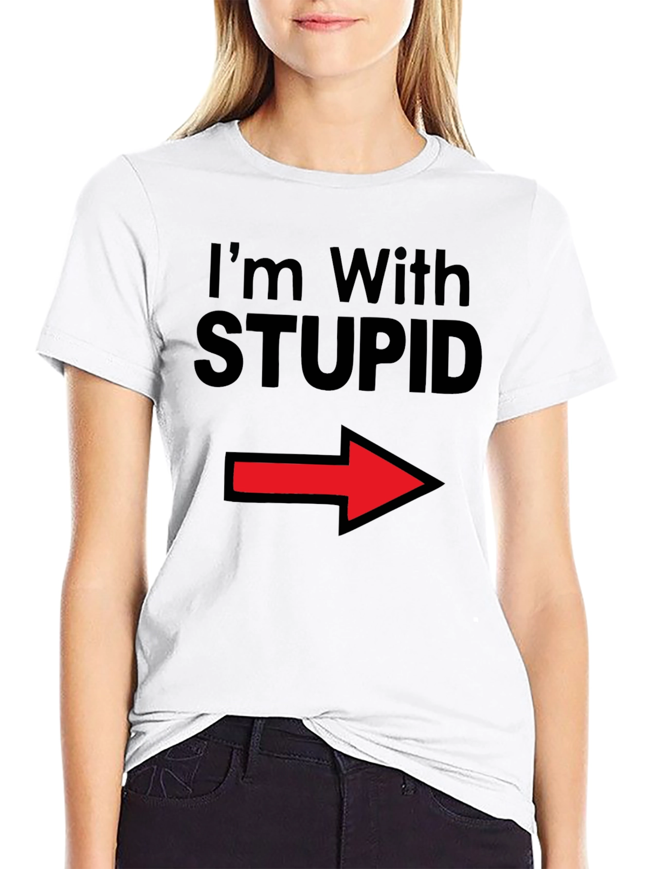 Im With Stupid T-Shirt Arrow Pointing Funny Tee