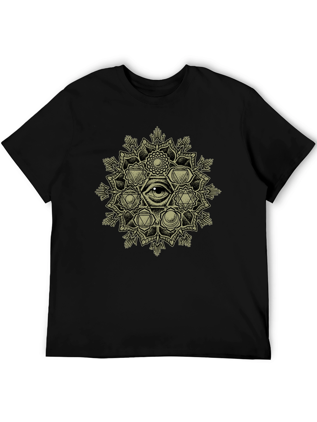 Mystic Eye Mandala Graphic Tee - Black