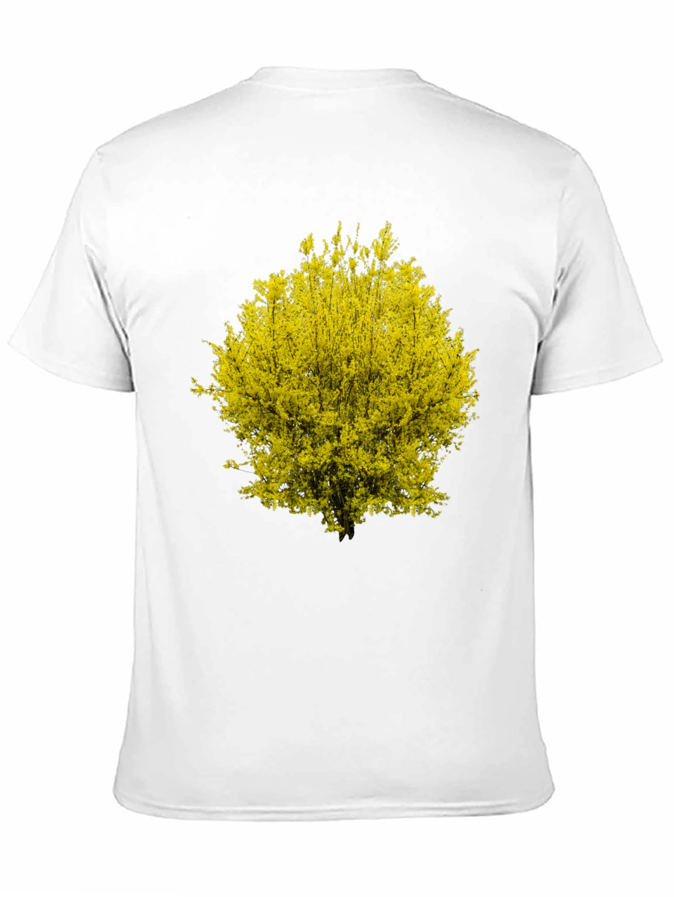 Yellow Blossom Tree Graphic Black T-Shirt