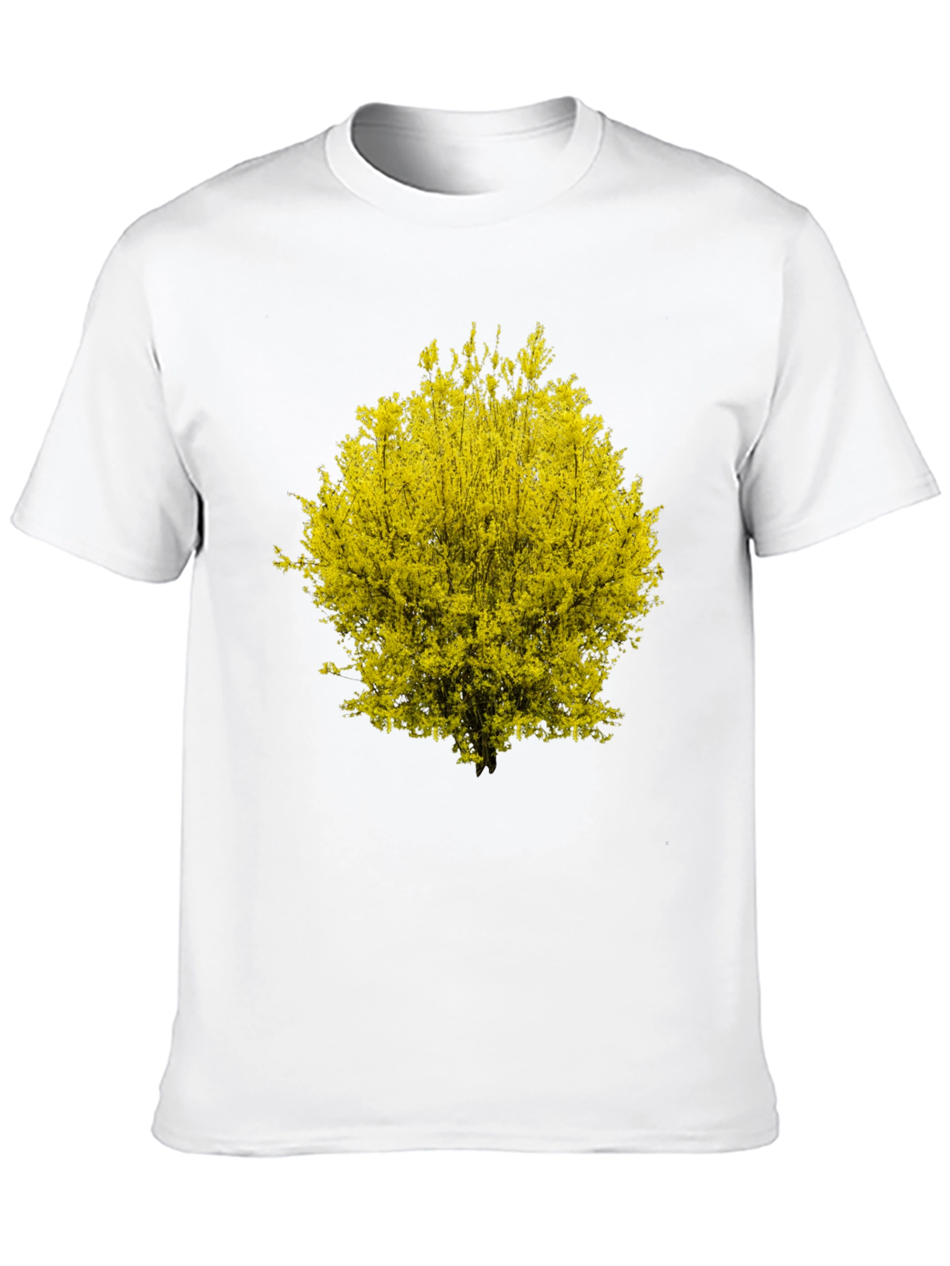 Yellow Blossom Tree Graphic Black T-Shirt