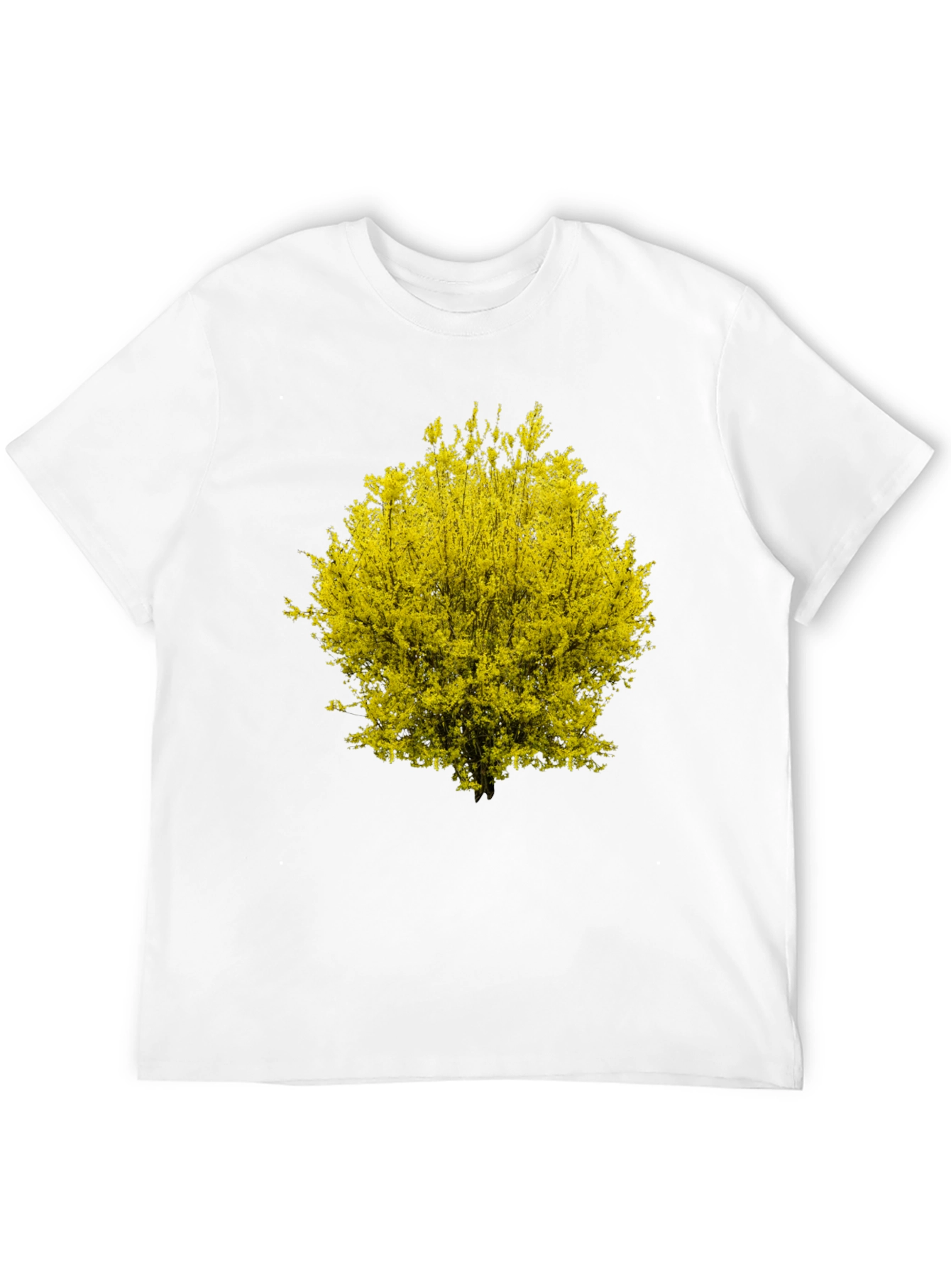 Yellow Blossom Tree Graphic Black T-Shirt