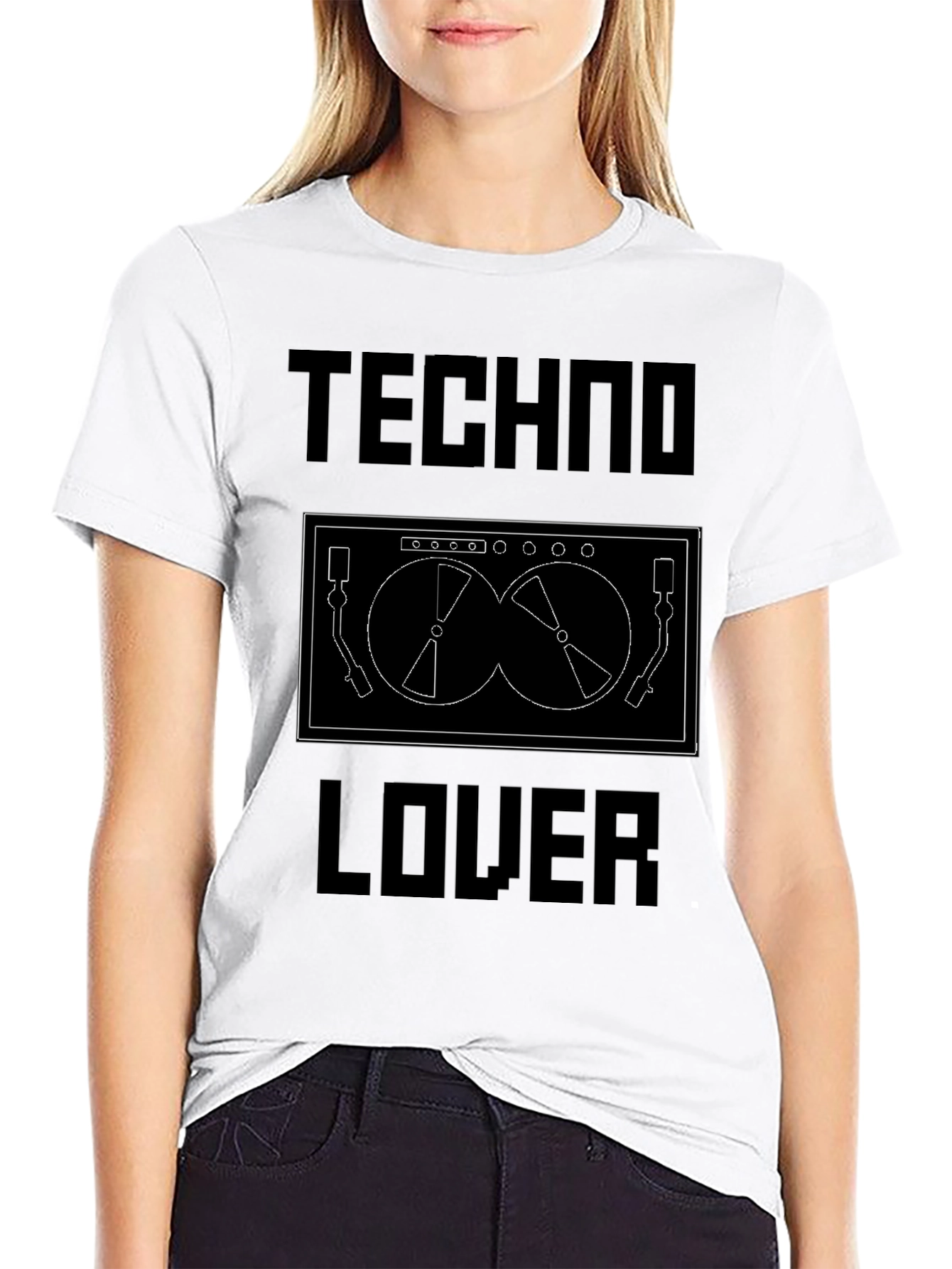 Techno Lover Black Graphic Tee