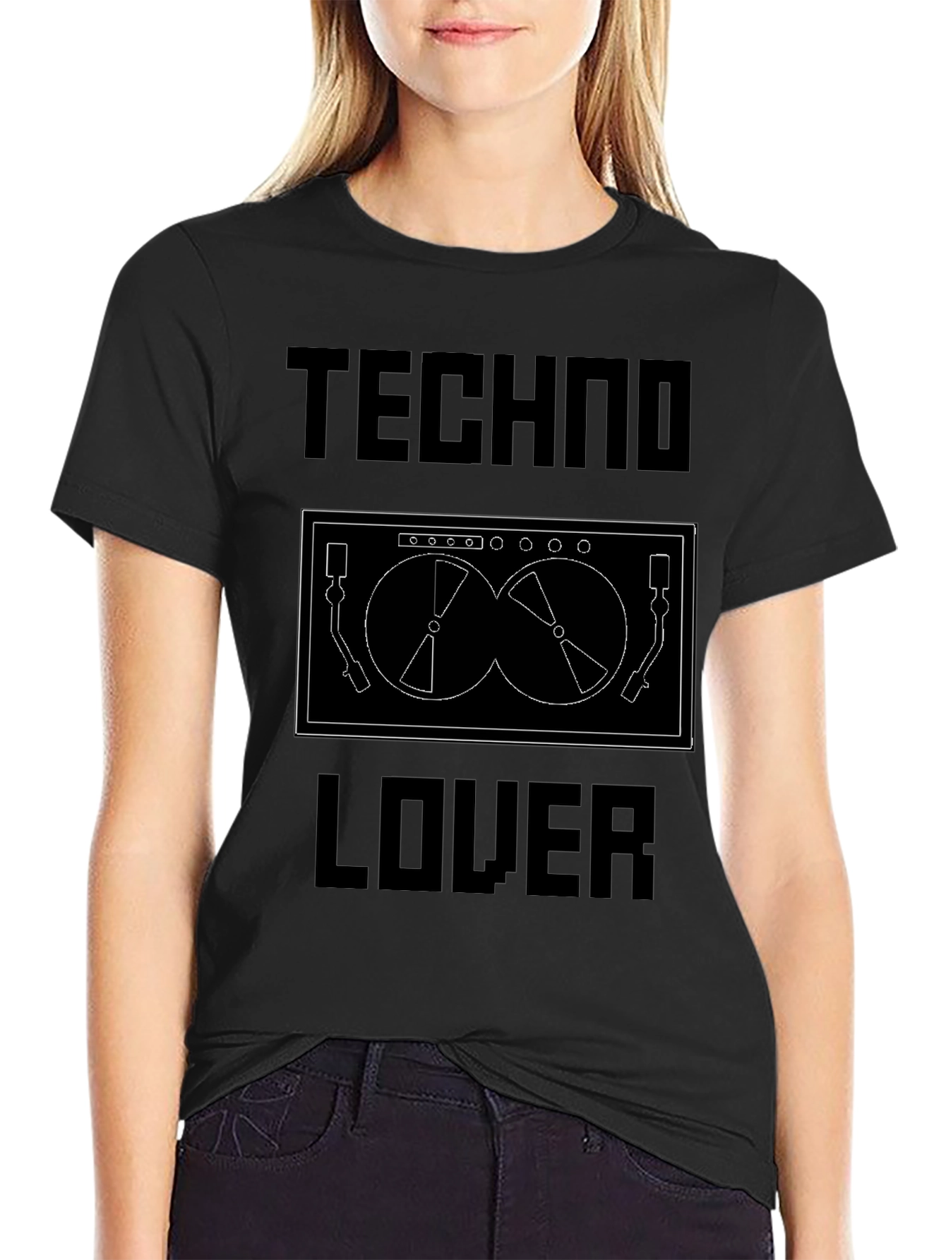 Techno Lover Black Graphic Tee