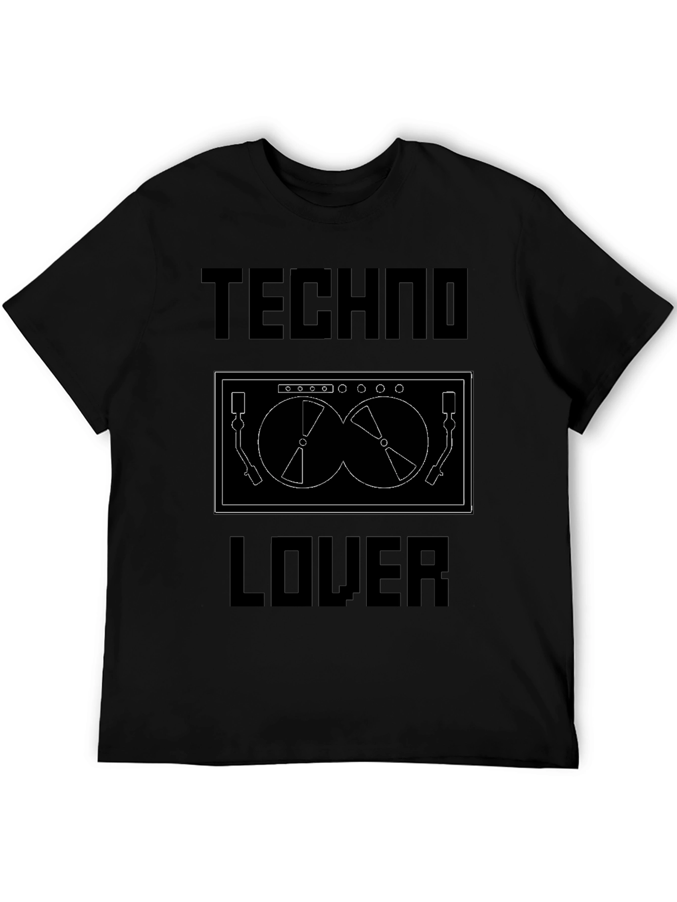 Techno Lover Black Graphic Tee