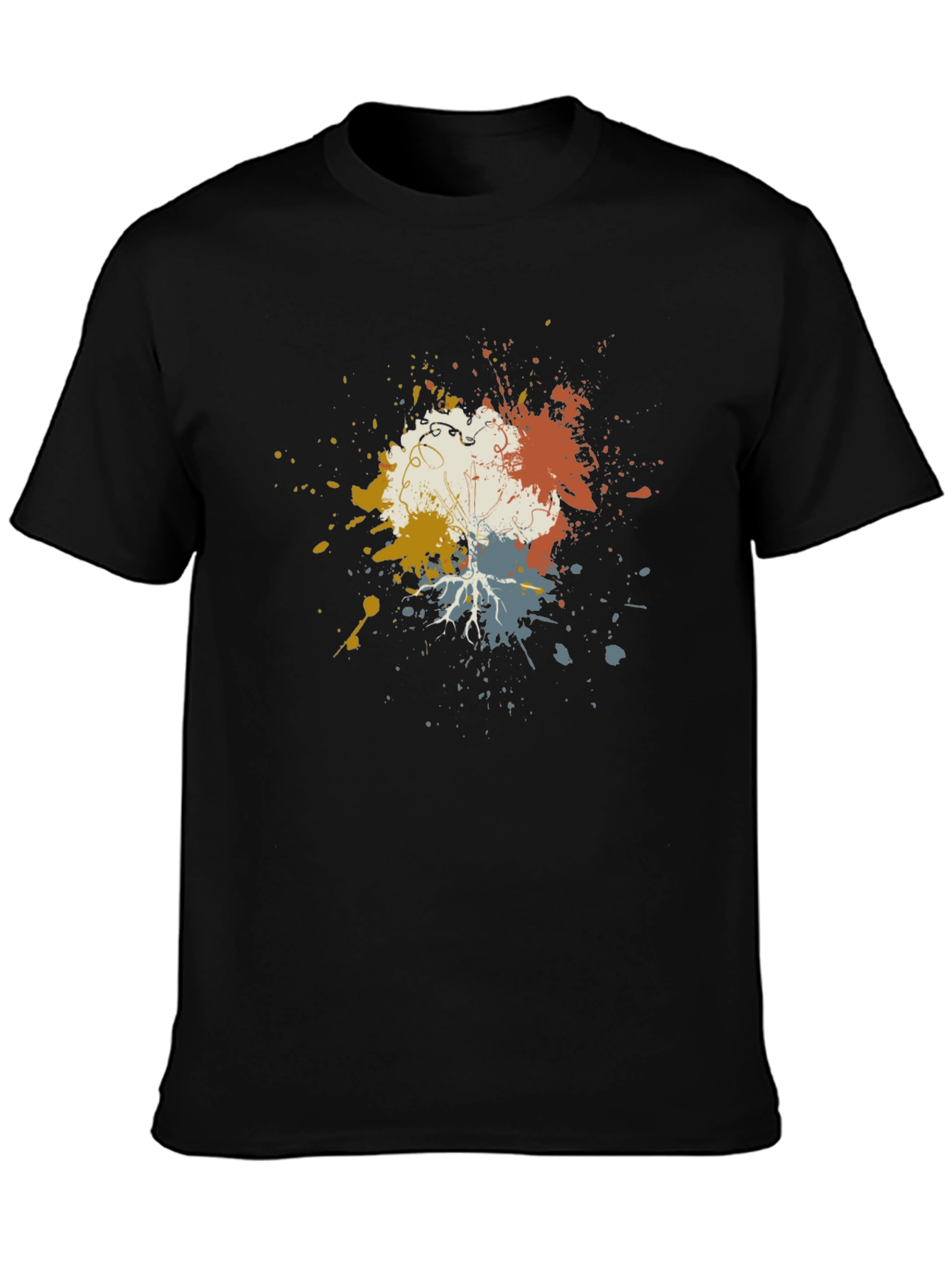Artistic Splatter Graphic Tee - Modern Black T-Shirt
