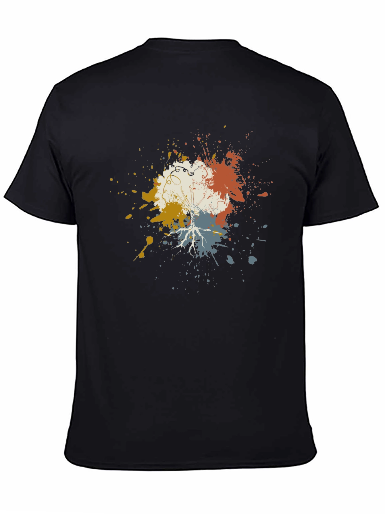 Artistic Splatter Graphic Tee - Modern Black T-Shirt