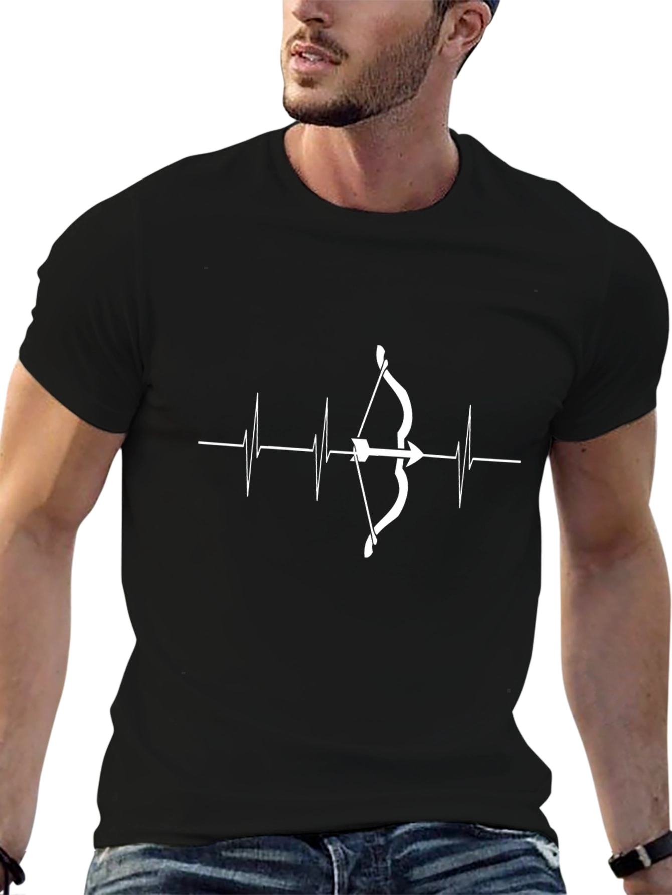Archery Heartbeat T-Shirt - Black