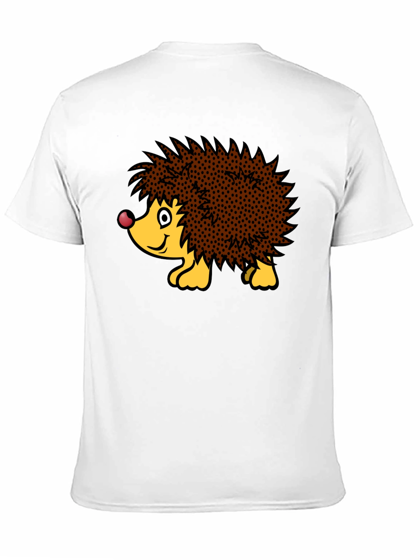 Cute Hedgehog Graphic Tee - Black Cotton T-Shirt
