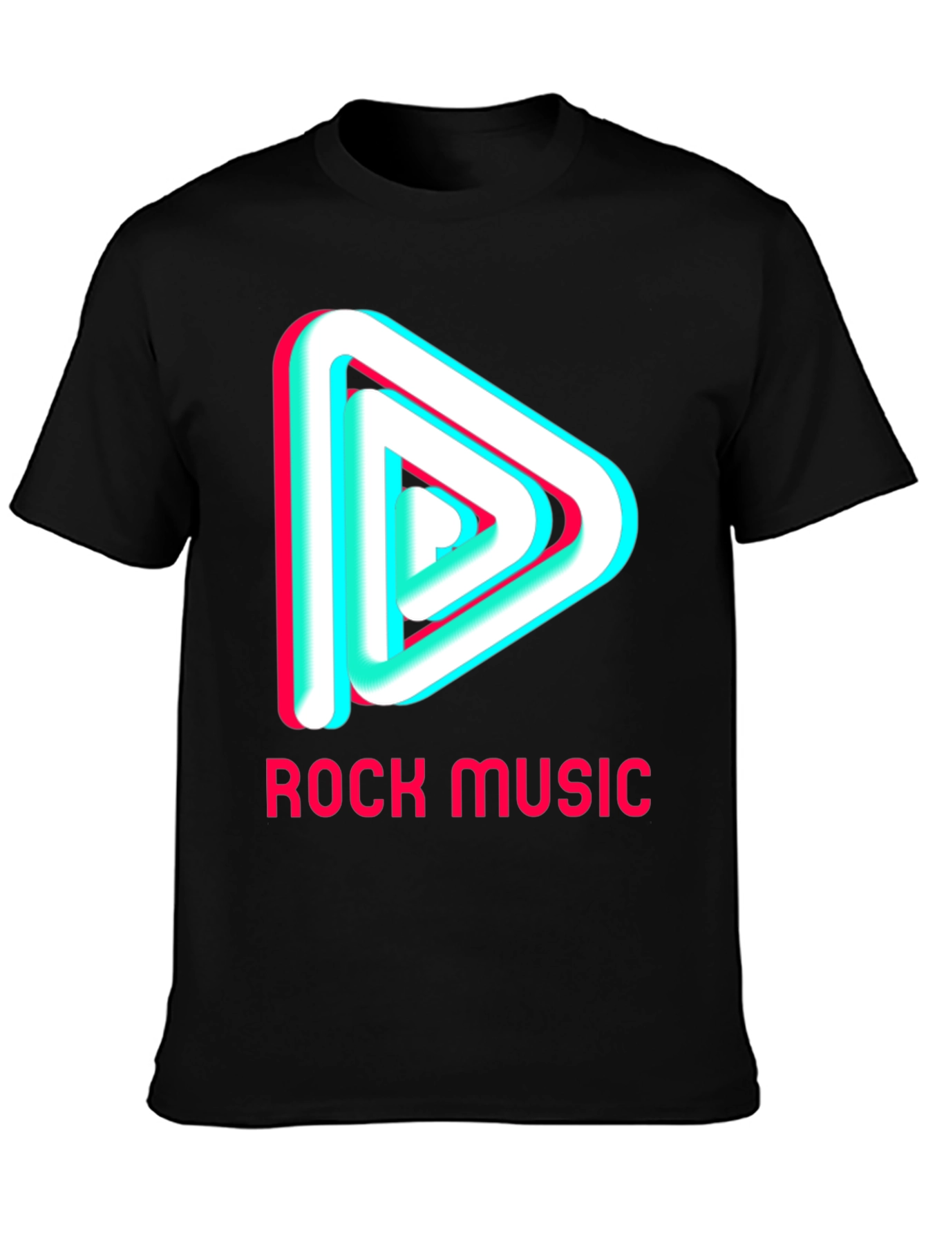 Rock Music Graphic Tee - Black Cotton T-Shirt