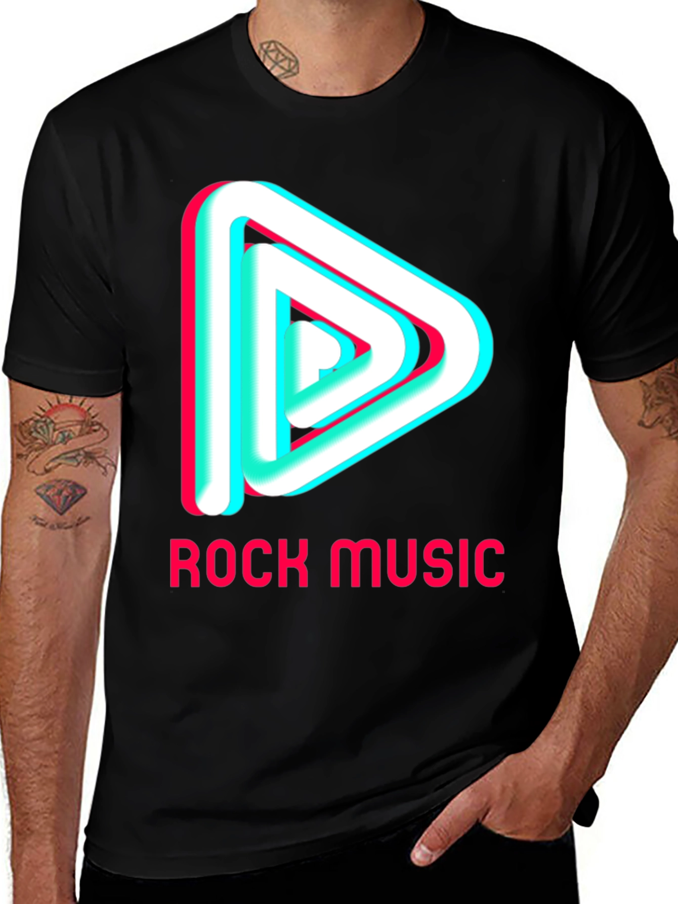 Rock Music Graphic Tee - Black Cotton T-Shirt