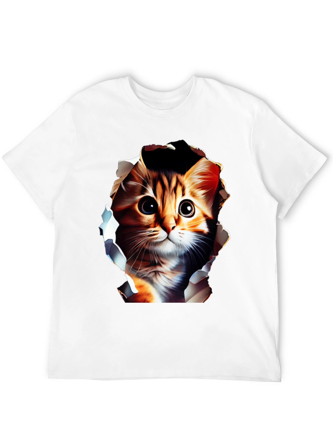 Cute Cat Graphic Tee - Mens Black T-Shirt