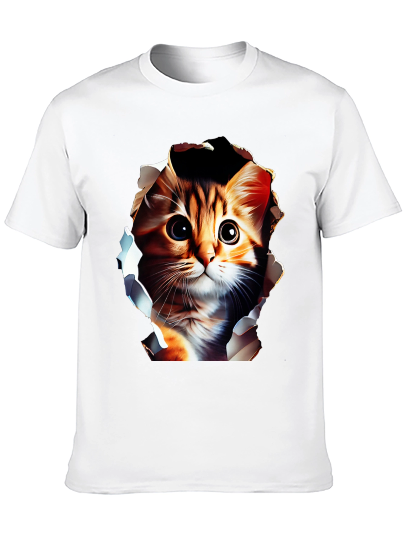 Cute Cat Graphic Tee - Mens Black T-Shirt
