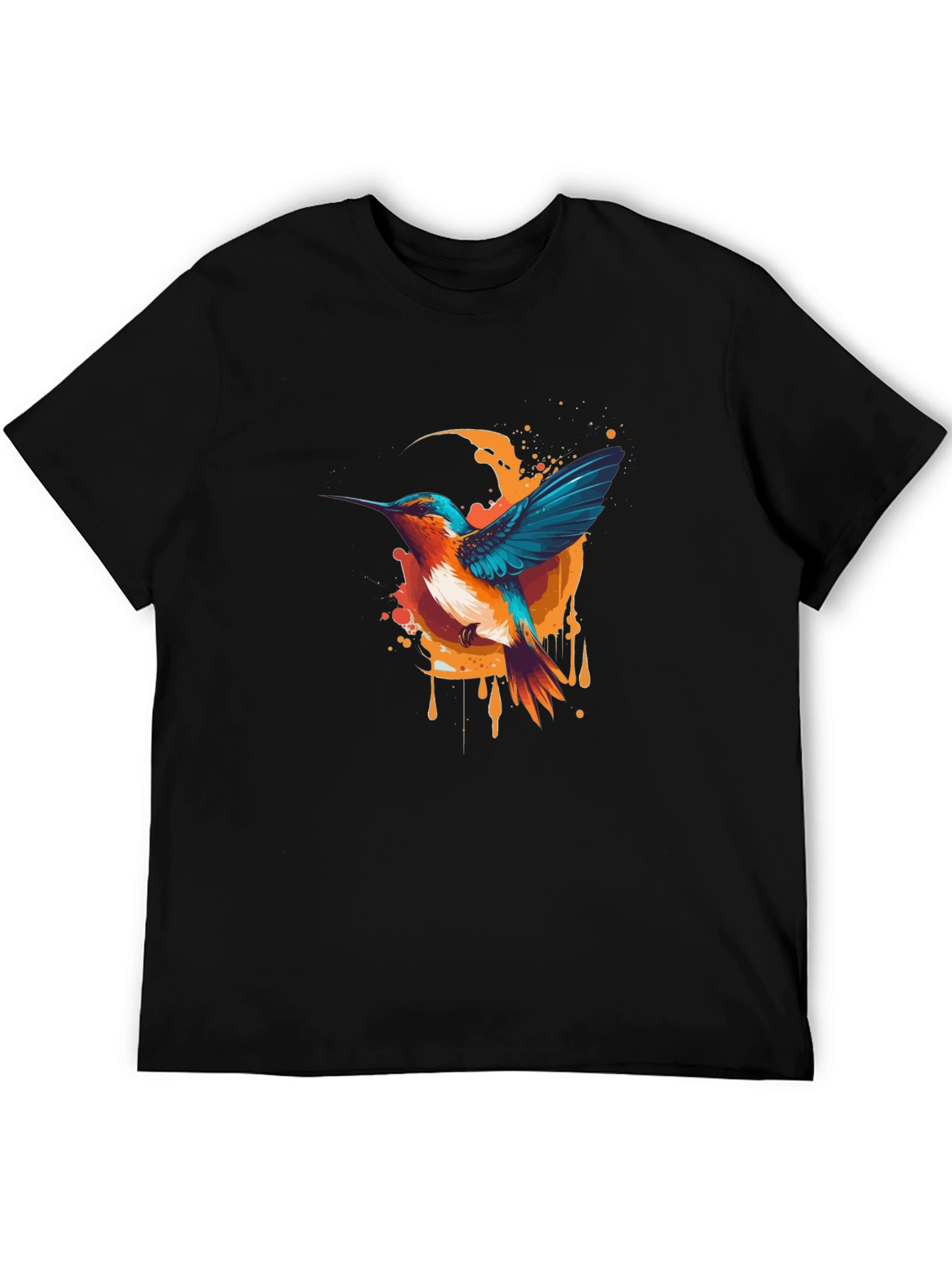 Hummingbird Graphic Tee - Stylish Black T-Shirt