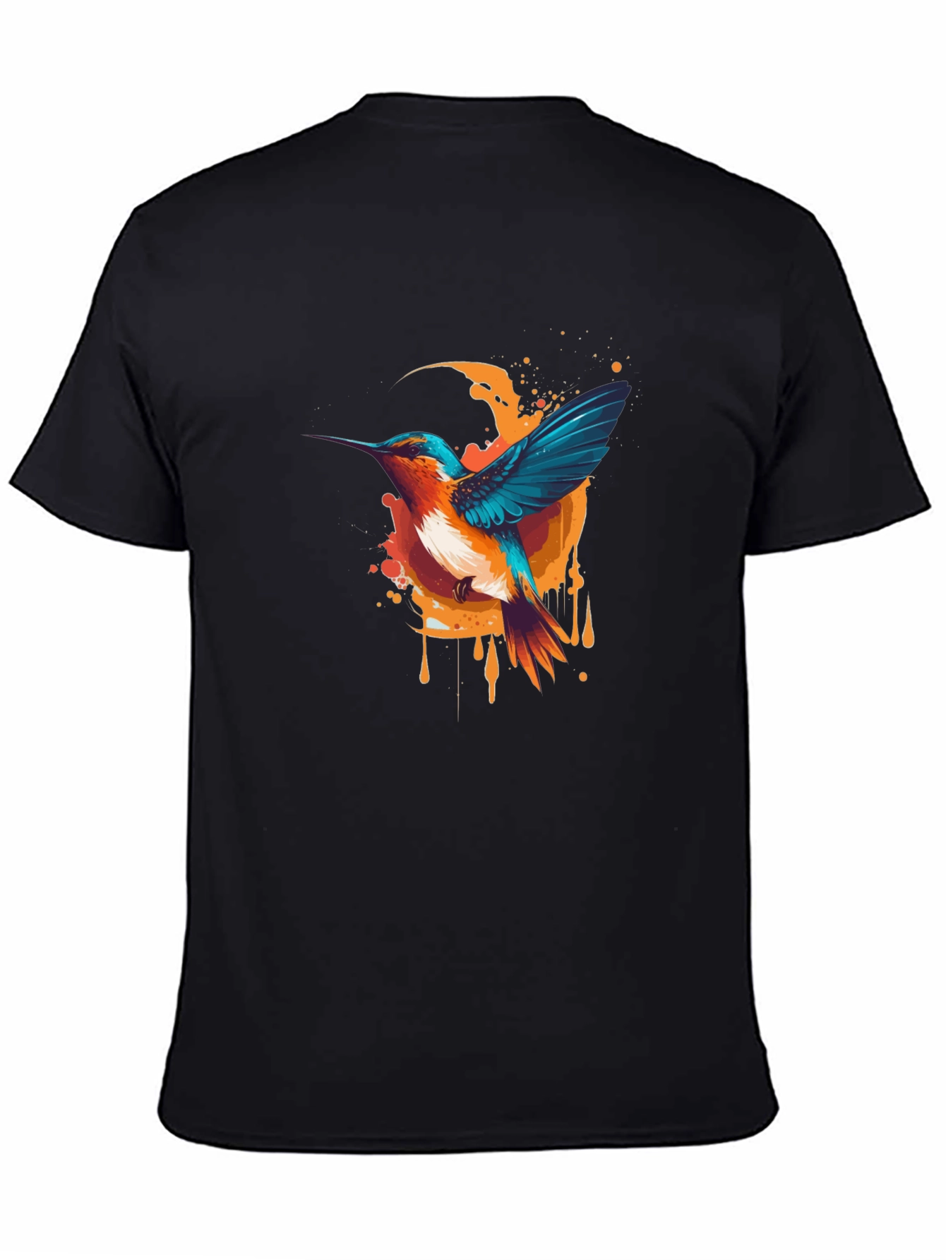 Hummingbird Graphic Tee - Stylish Black T-Shirt