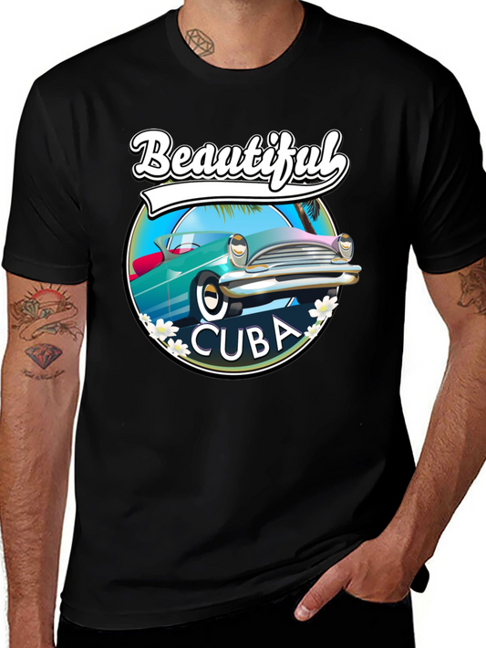 Beautiful Cuba Car Graphic T-Shirt