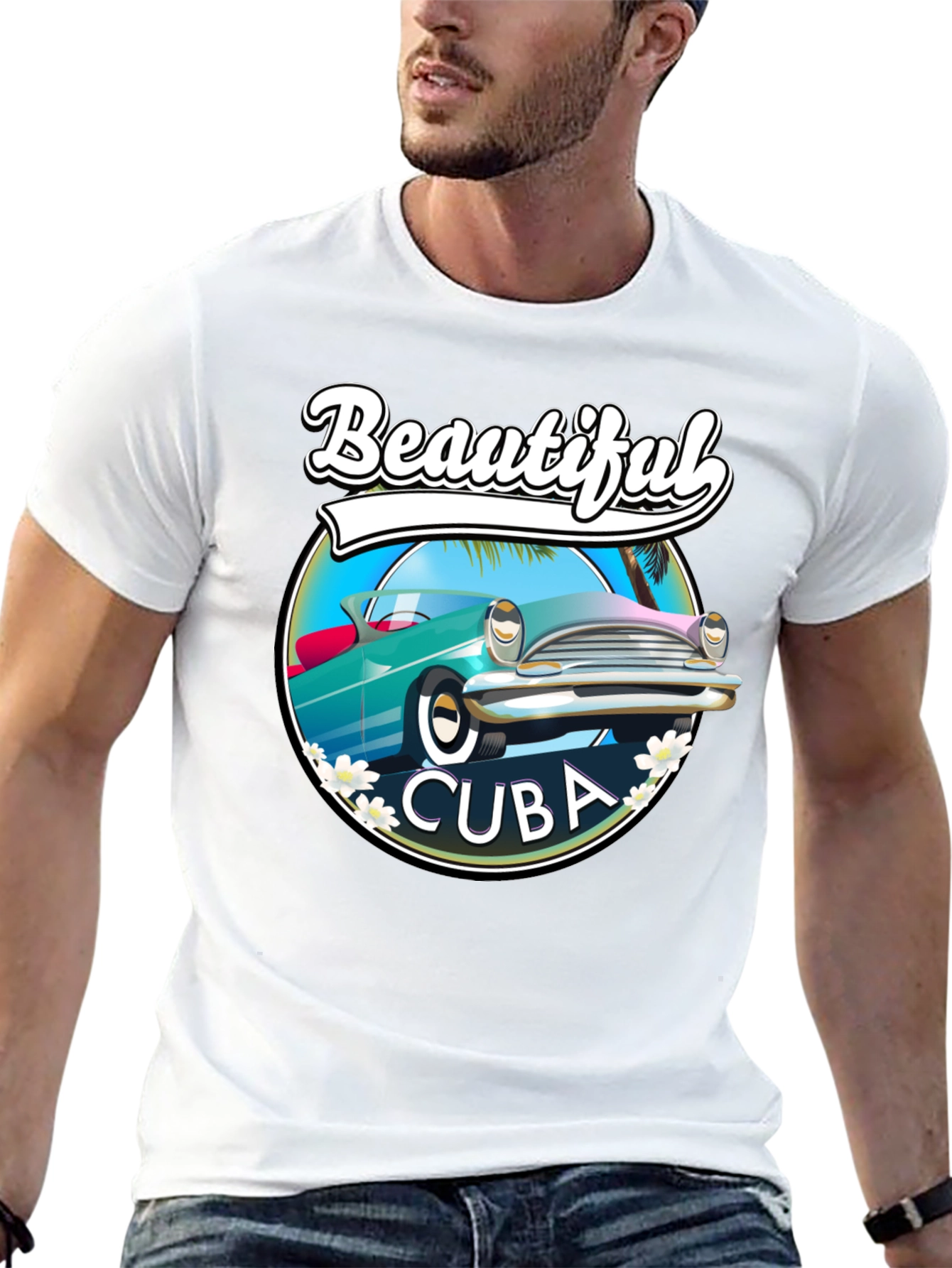 Beautiful Cuba Car Graphic T-Shirt