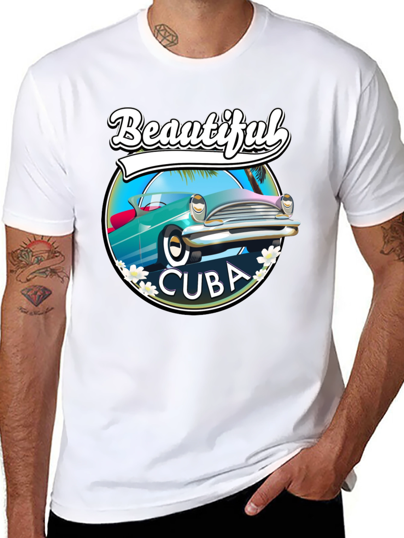 Beautiful Cuba Car Graphic T-Shirt